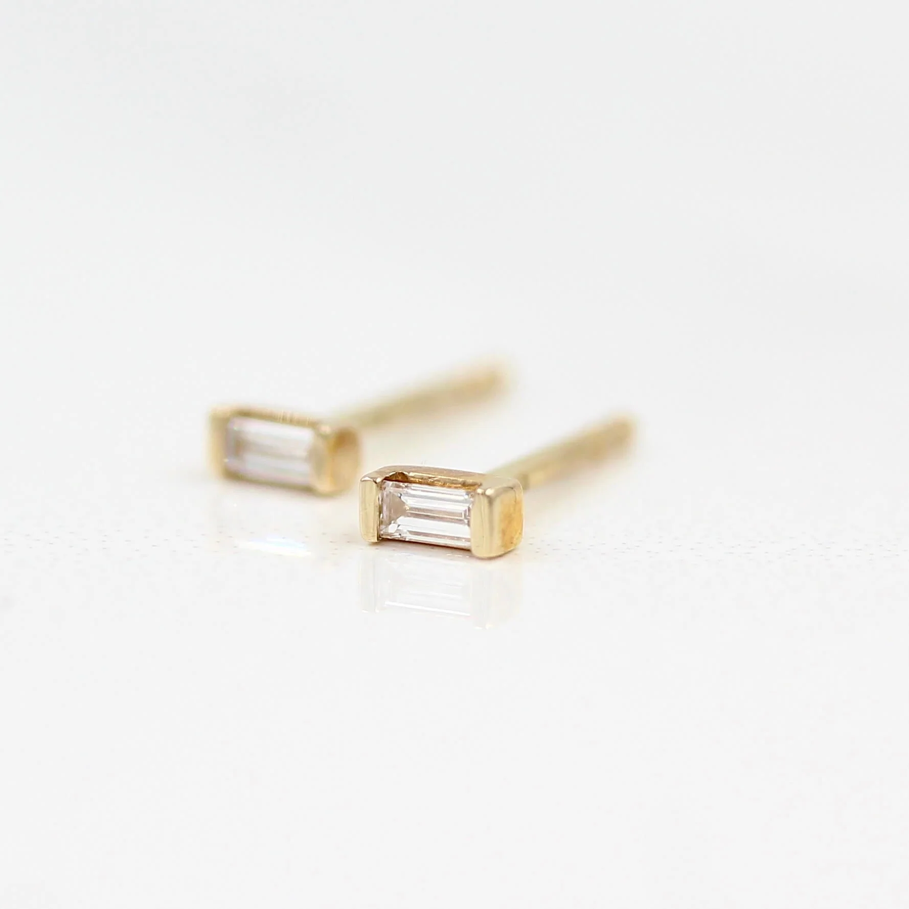 The Baguette Earrings in Yellow Gold - Image 3