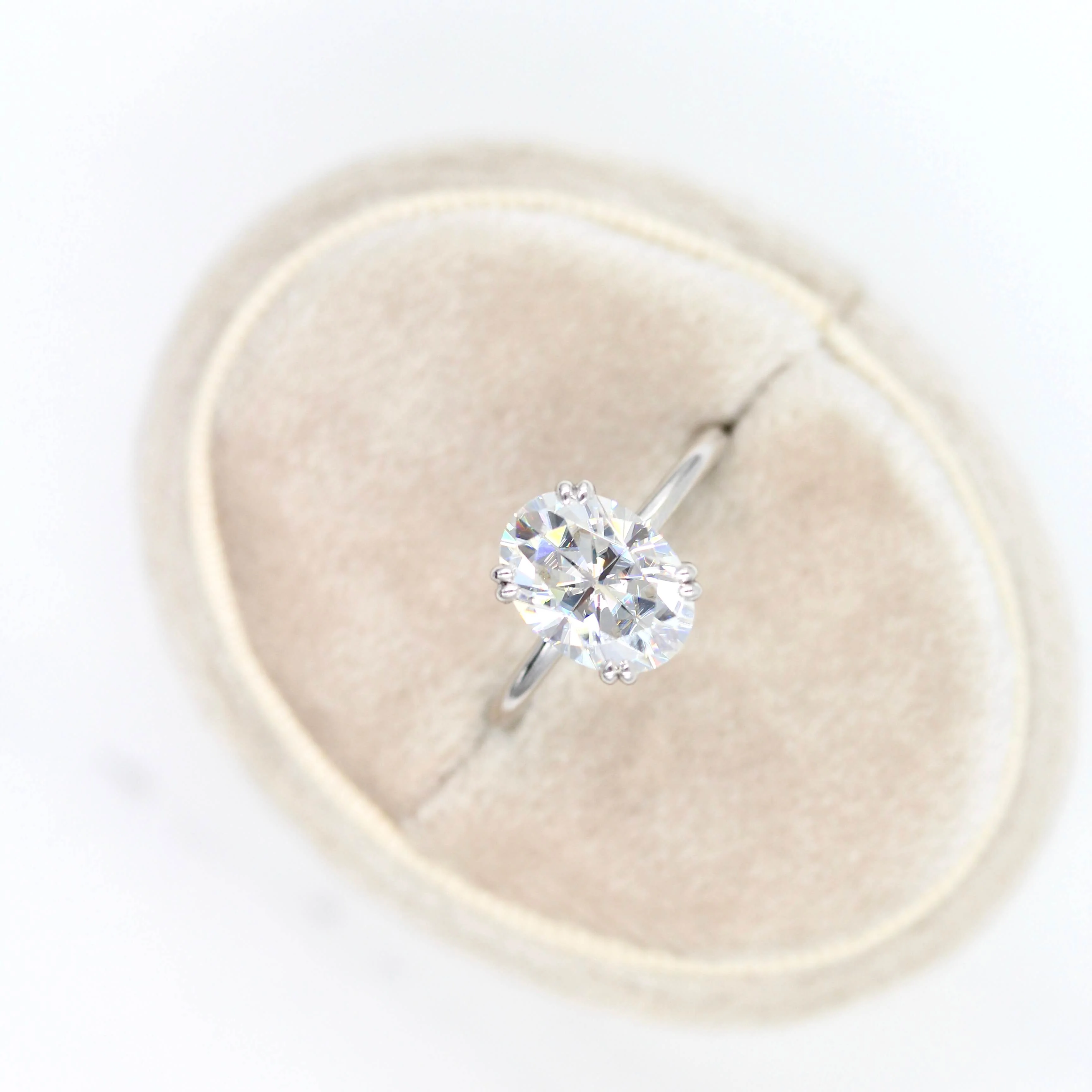 The Serena Ring (Oval) in White Gold with 3ct Moissanite - Image 10