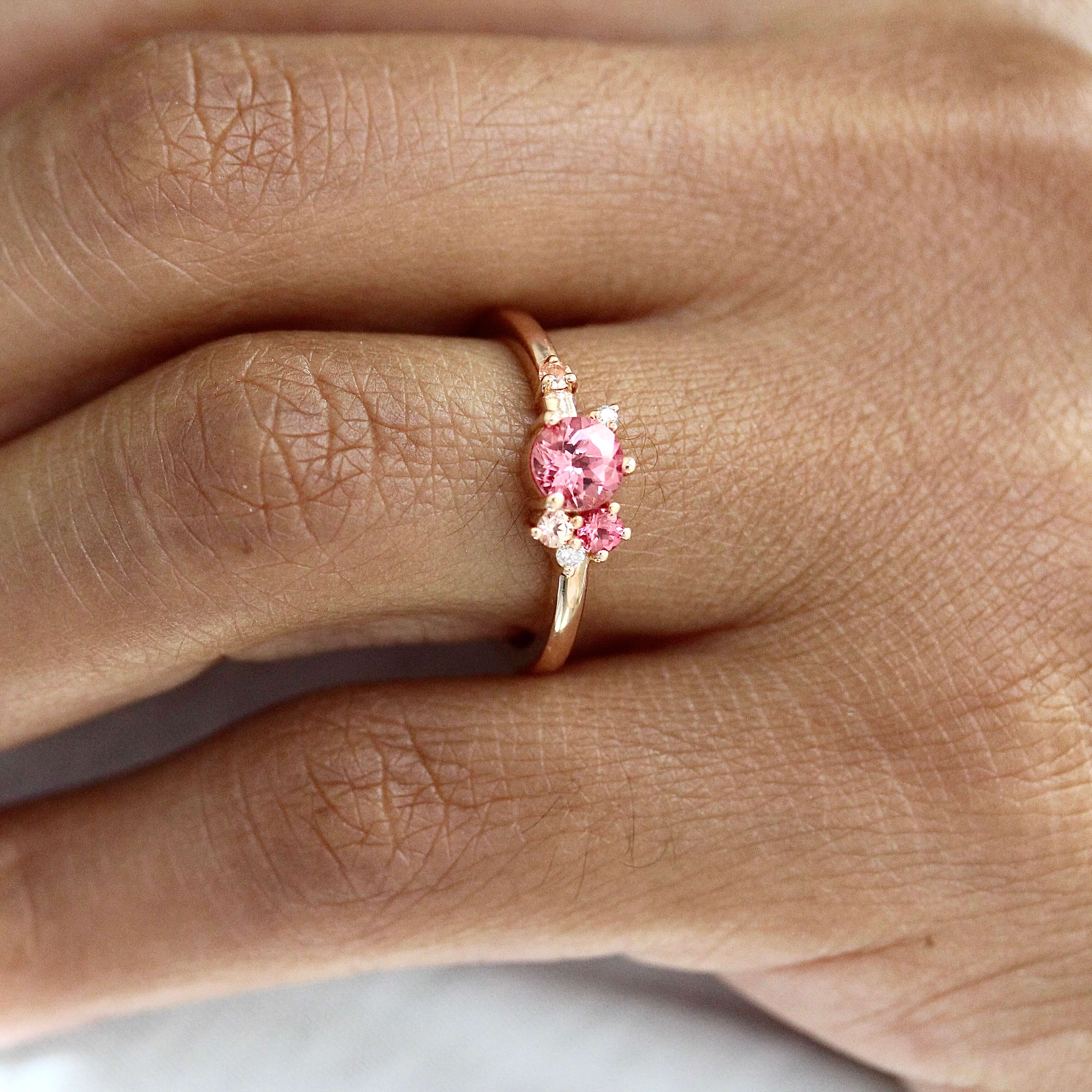 The Padparadscha Sapphire Cluster Ring - Image 6