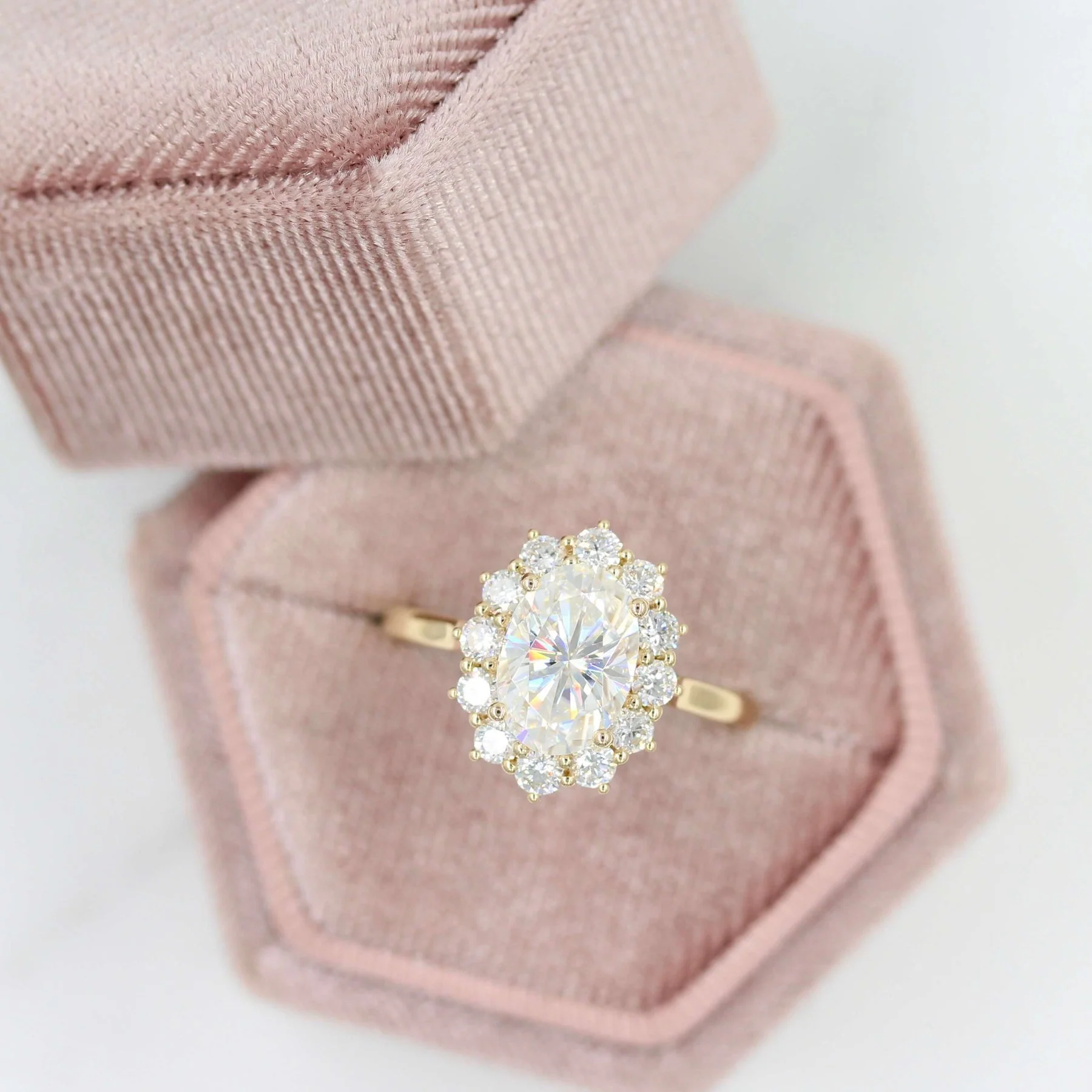 The Allie Ring (Oval) in Yellow Gold with 2ct Moissanite - Image 3