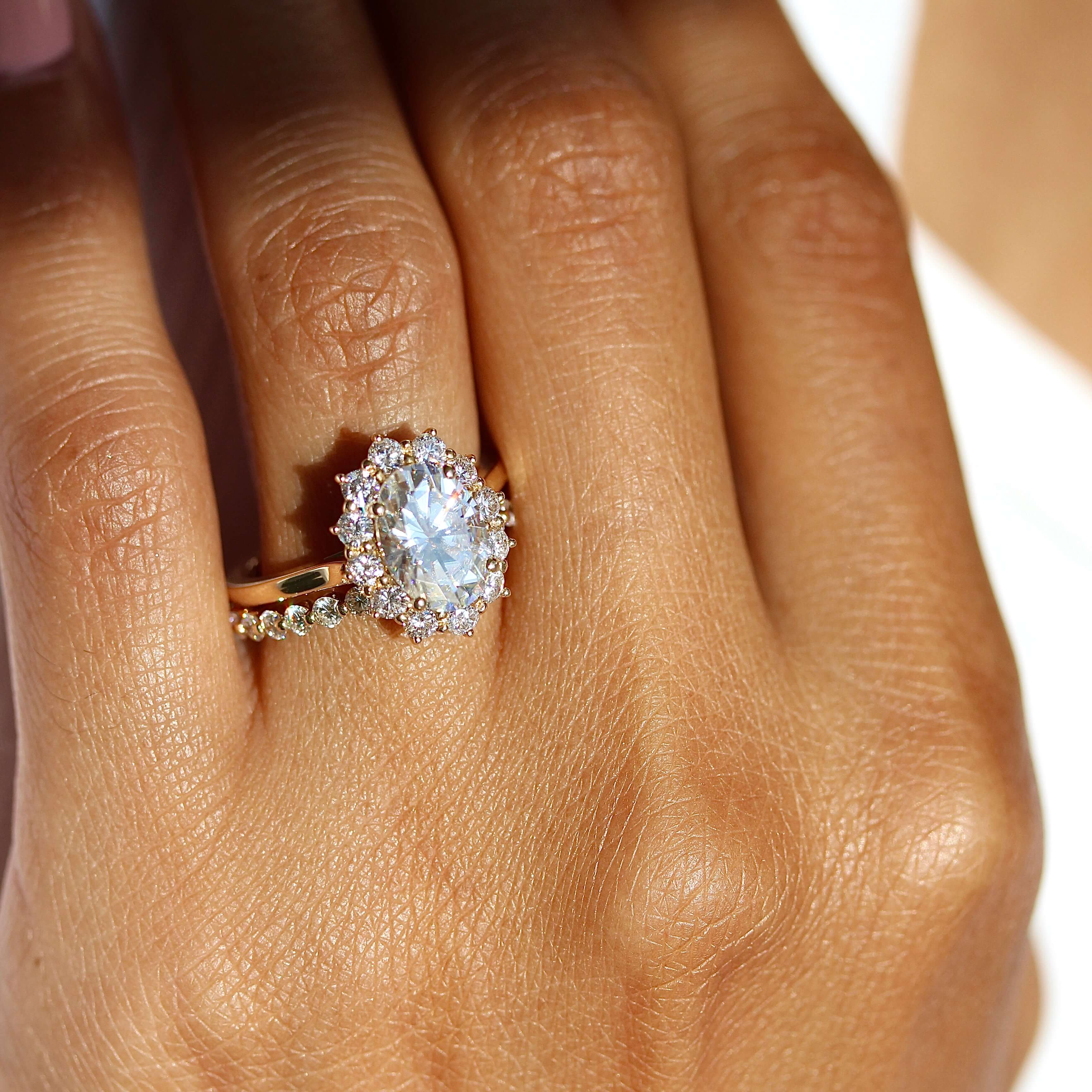 The Allie Ring (Oval) in Yellow Gold with 2ct Moissanite - Image 5