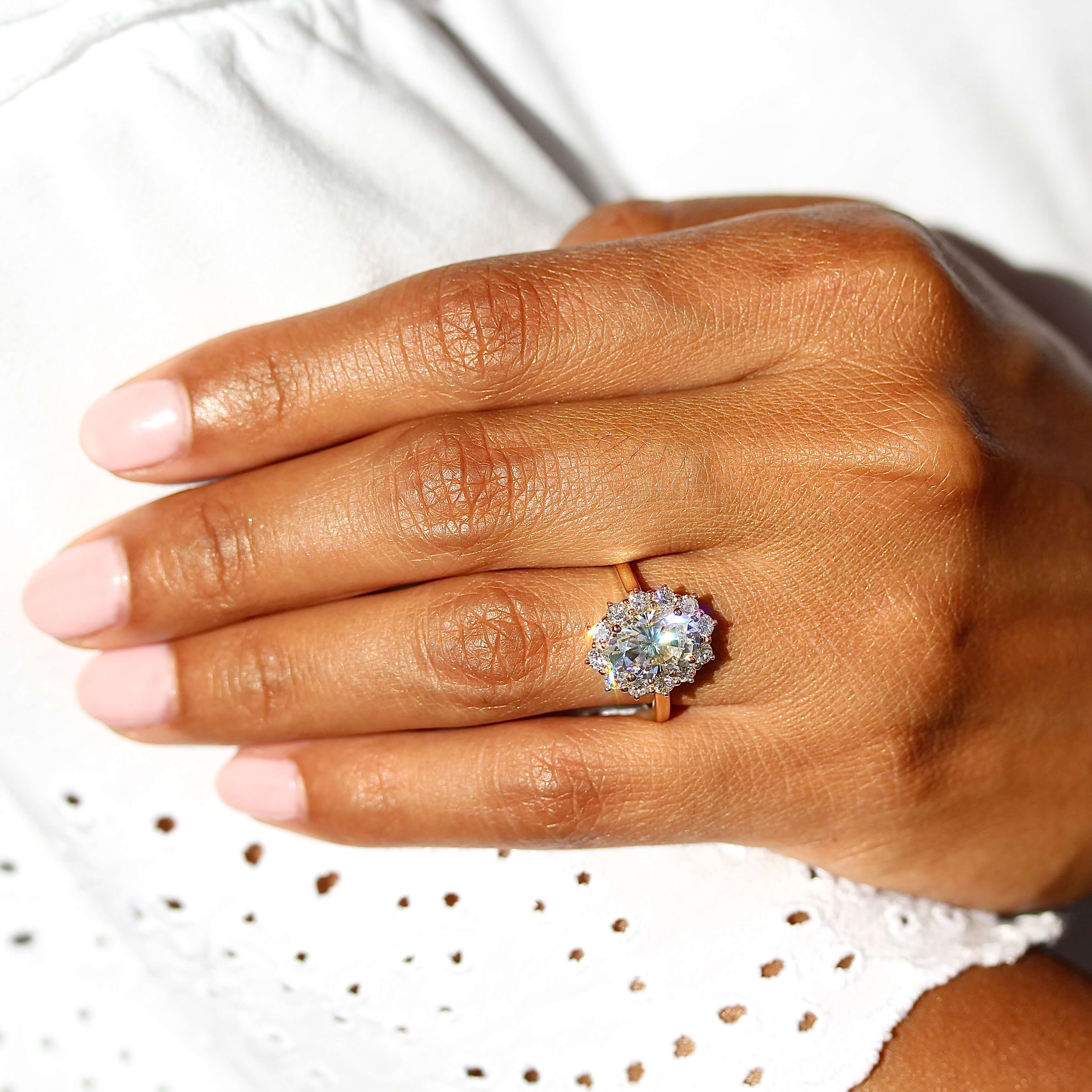 The Allie Ring (Oval) in Yellow Gold with 2ct Moissanite - Image 7