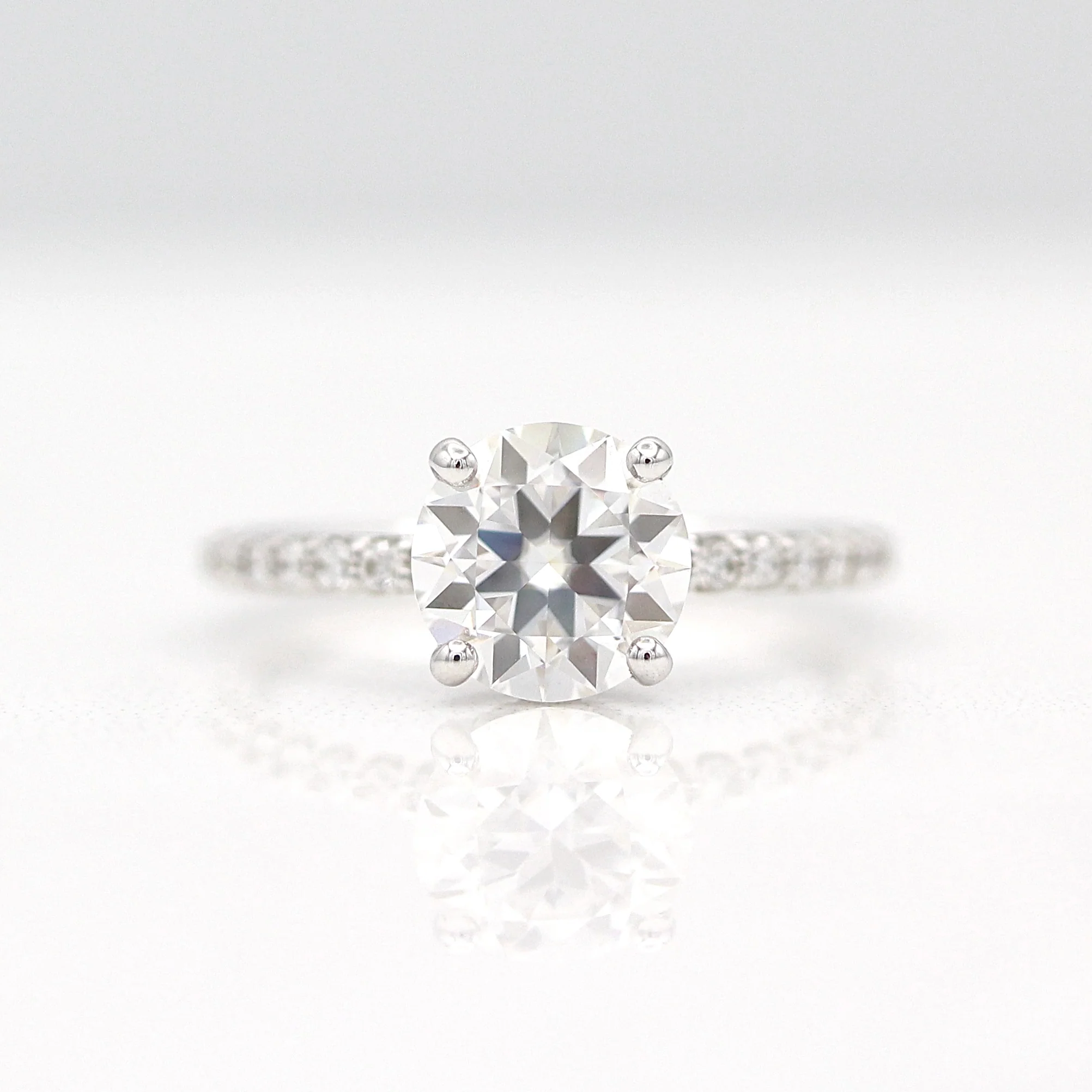 The Athena Hidden Halo Ring (Round) in White Gold with 2ct Moissanite