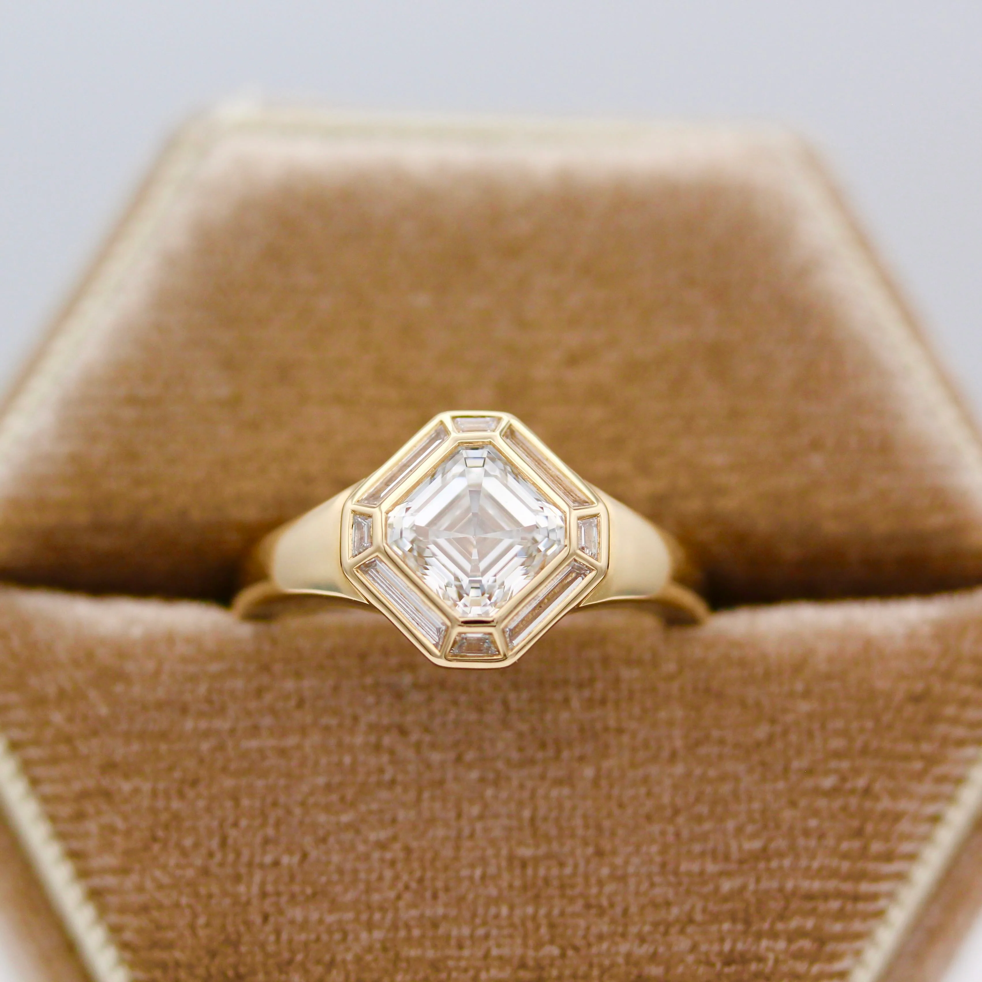 The Banks Engagement Ring (Asscher) in Yellow Gold with 1.52ct Lab-Grown Diamond - Image 5