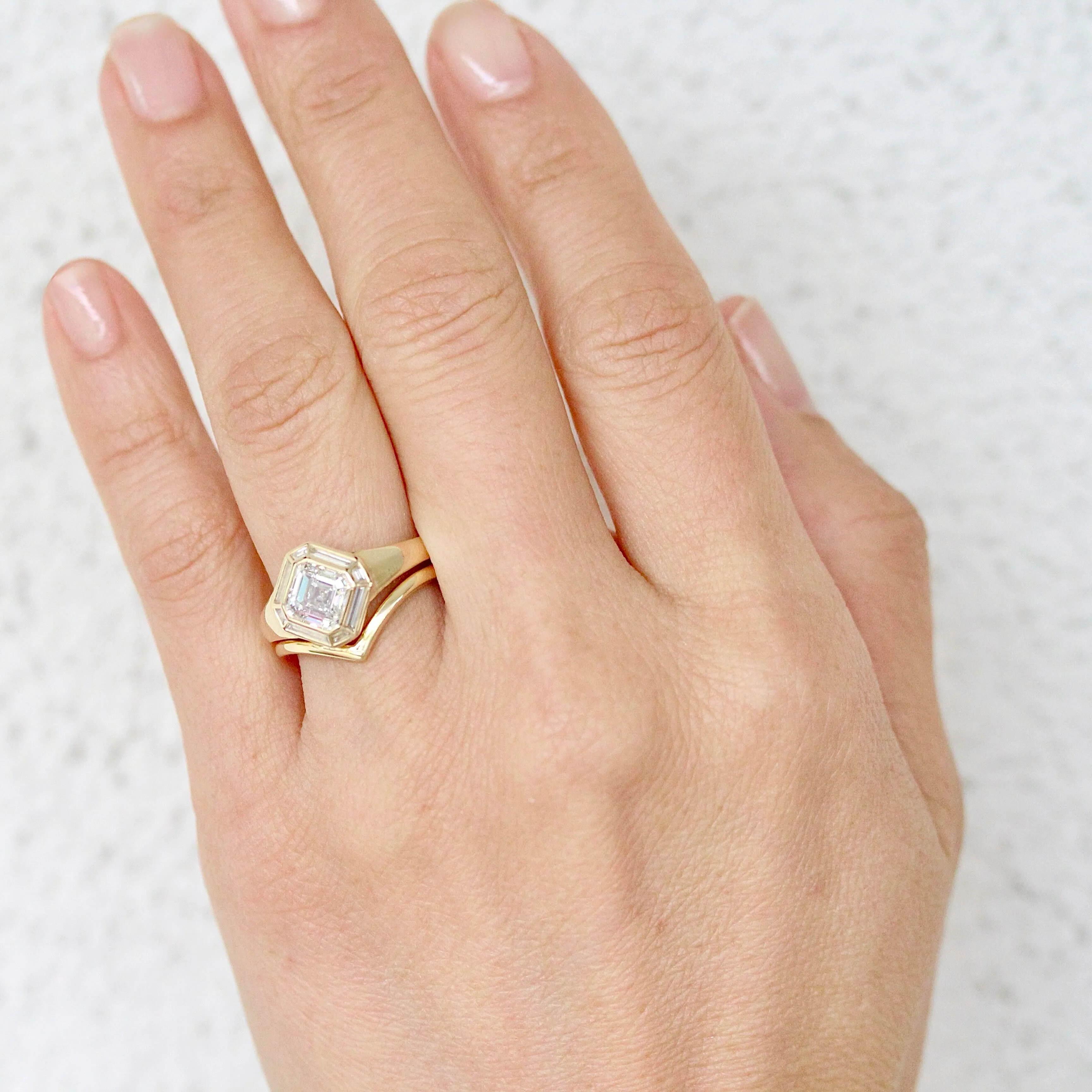 The Banks Engagement Ring (Asscher) in Yellow Gold with 1.52ct Lab-Grown Diamond - Image 6