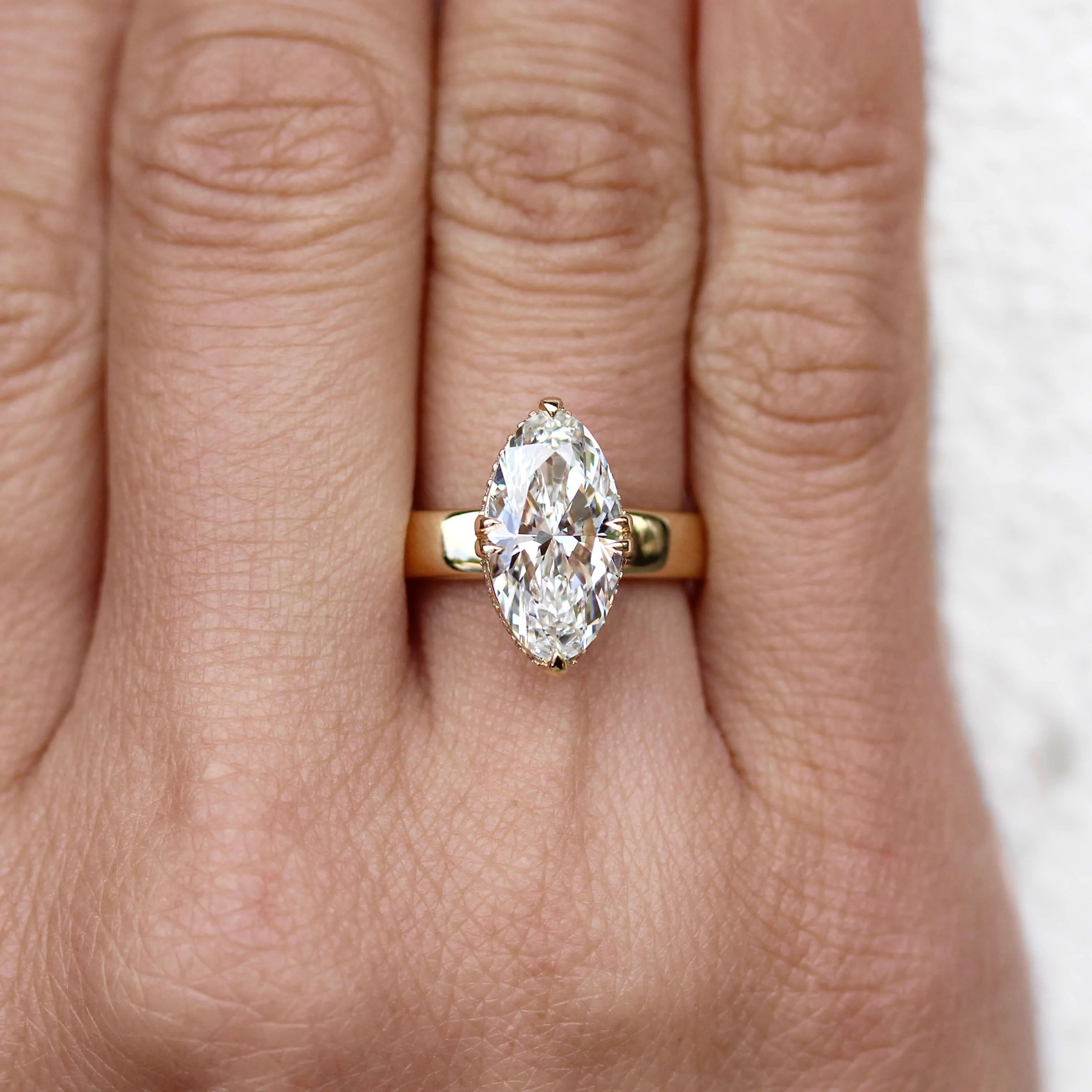 The Bettina Hidden Halo Engagement Ring (Moval) - Image 8