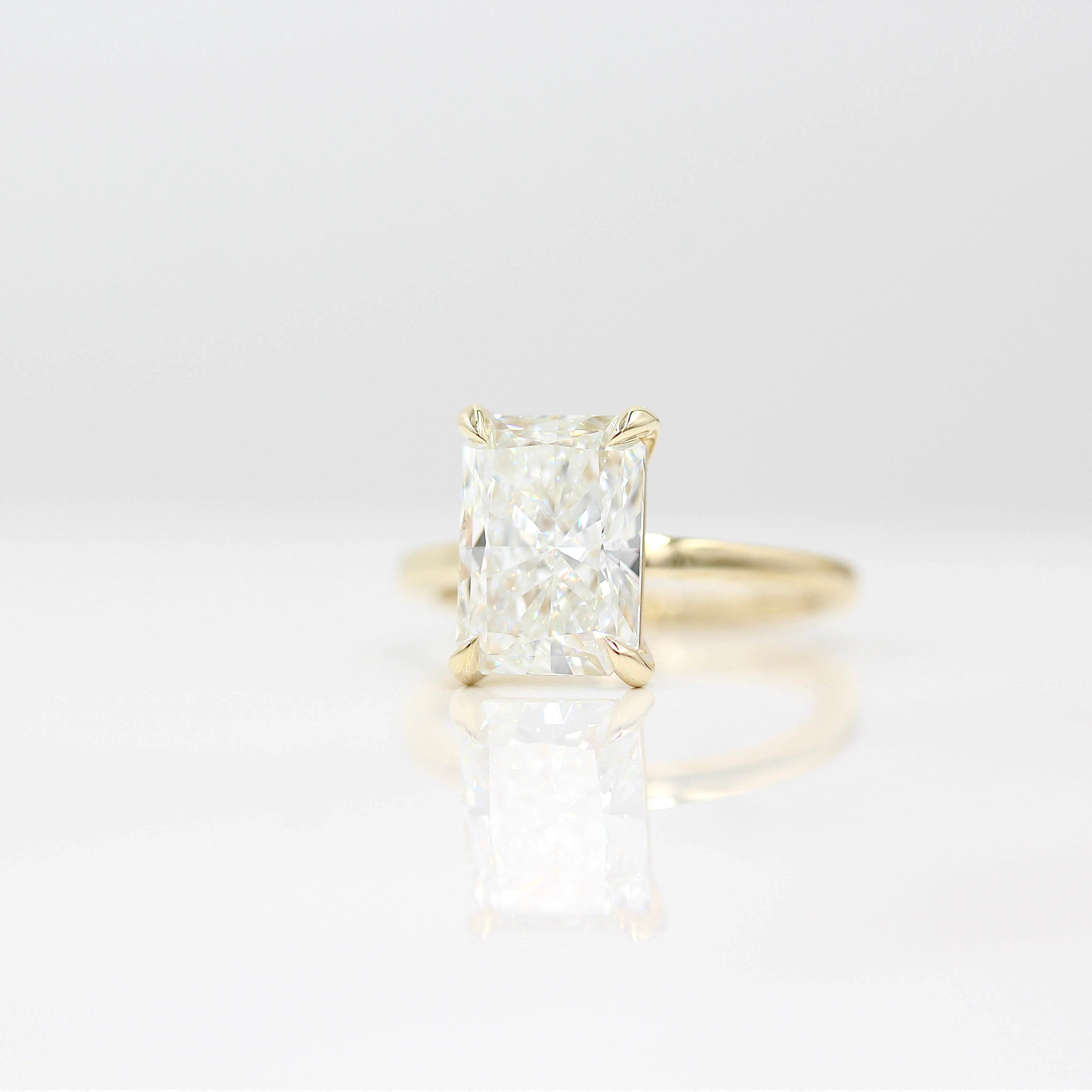 The Celeste Ring (Radiant) in Yellow Gold with 3.78ct Lab-Grown Diamond - Image 3