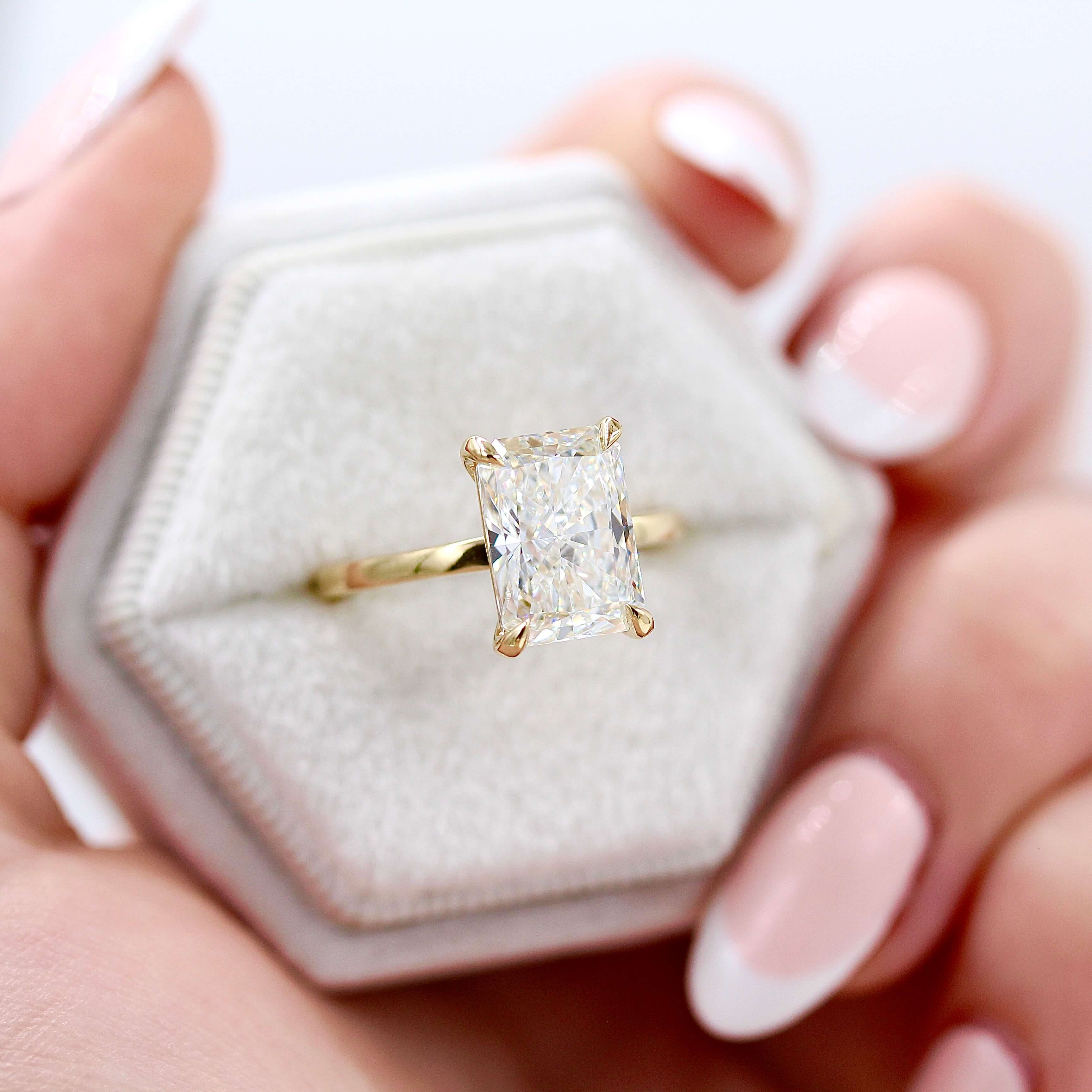 The Celeste Ring (Radiant) in Yellow Gold with 3.78ct Lab-Grown Diamond - Image 7