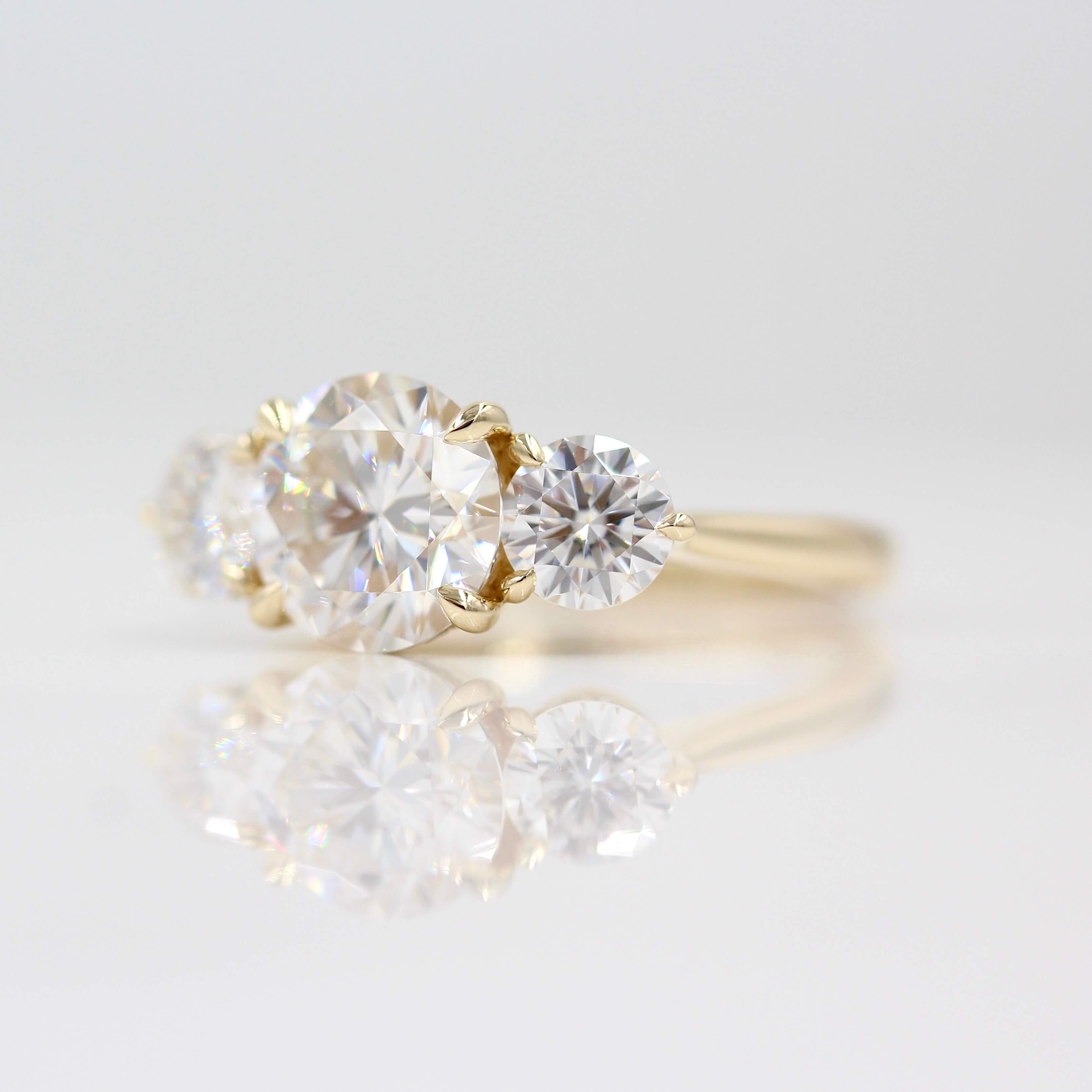 The Corrinne Hidden Halo Ring in Yellow Gold with 2ct Moissanite - Image 3