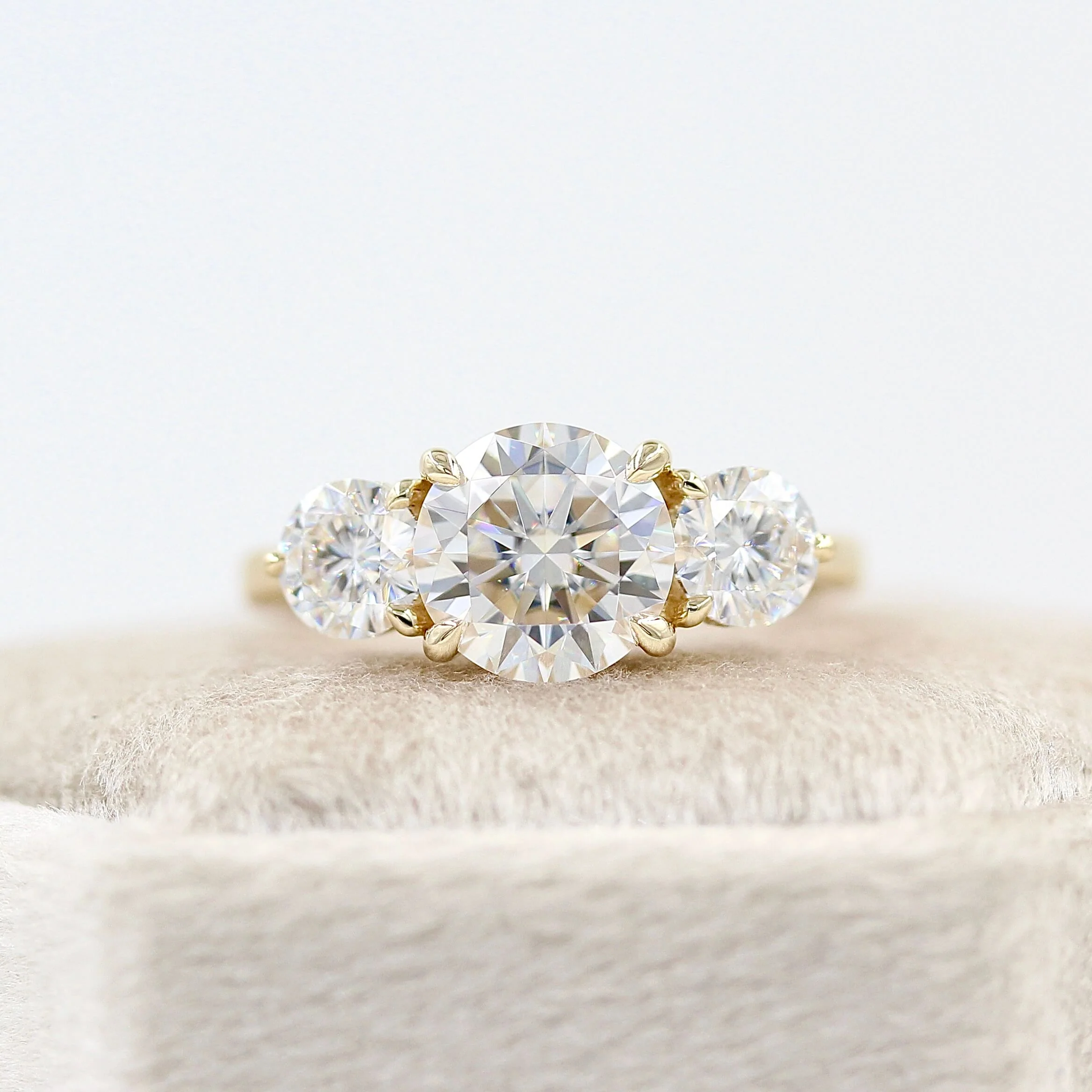 The Corrinne Hidden Halo Ring in Yellow Gold with 2ct Moissanite - Image 8