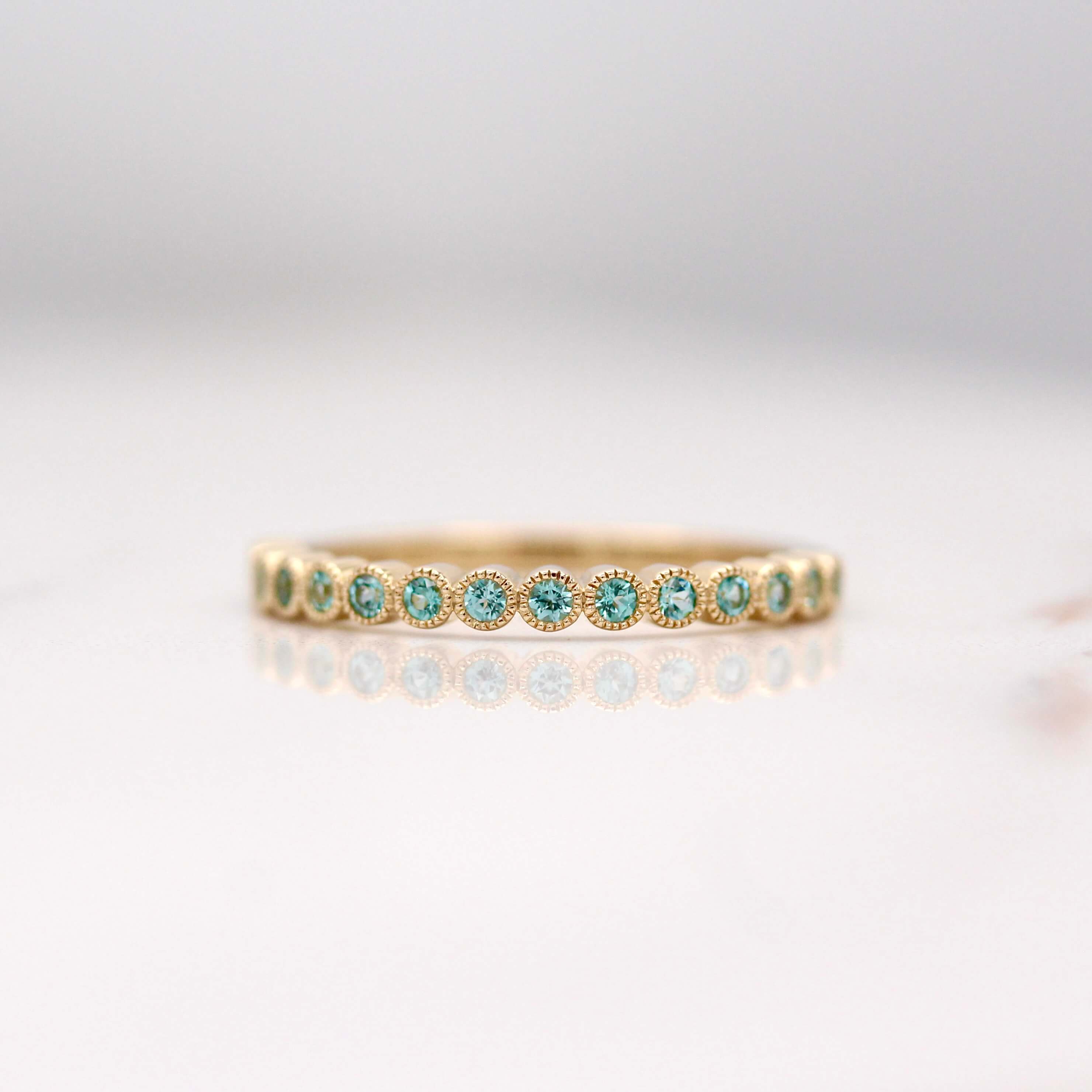 The December Florence Birthstone Ring with Paraiba Spinel in Yellow Gold