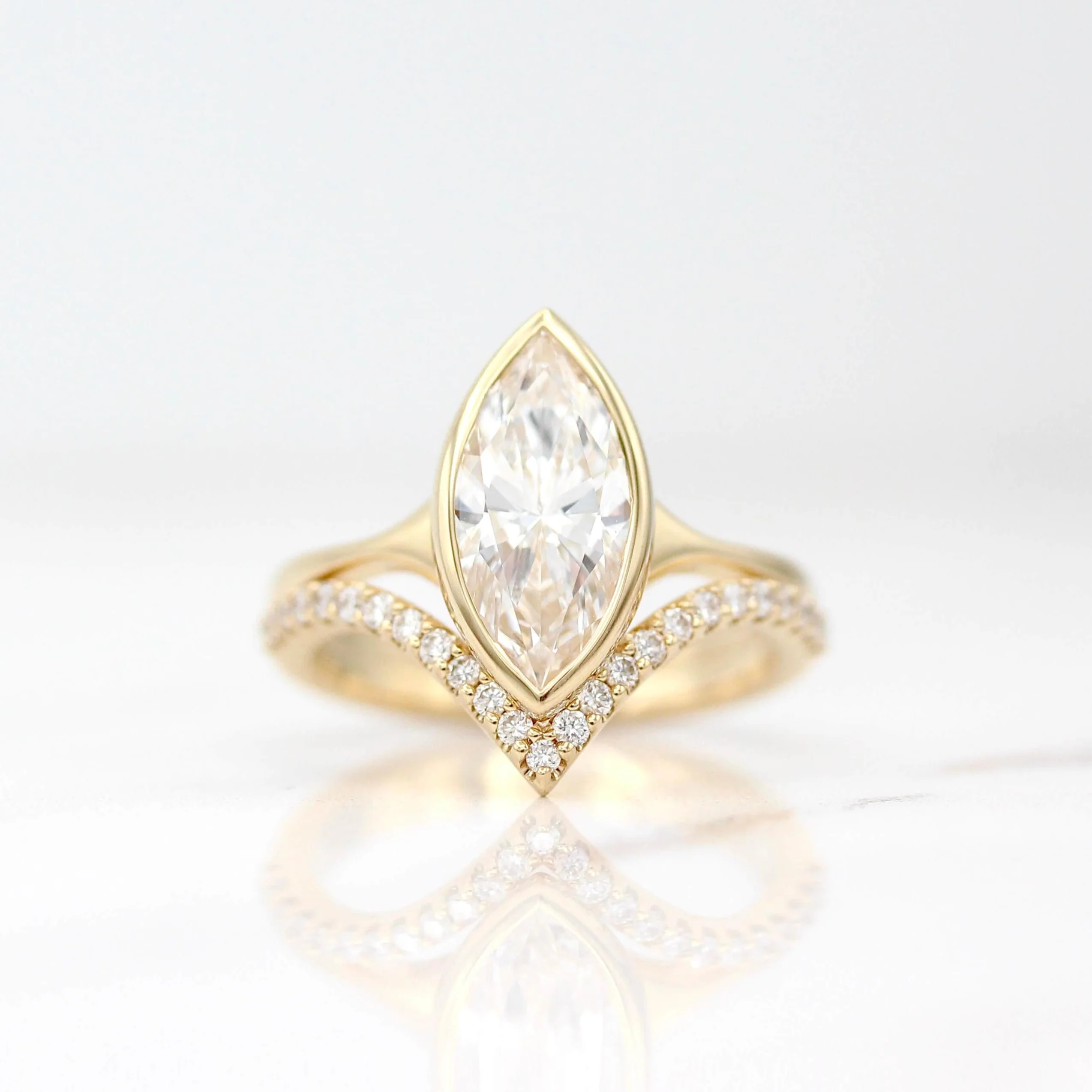 The Deep V Diamond Wedding Band - Image 5