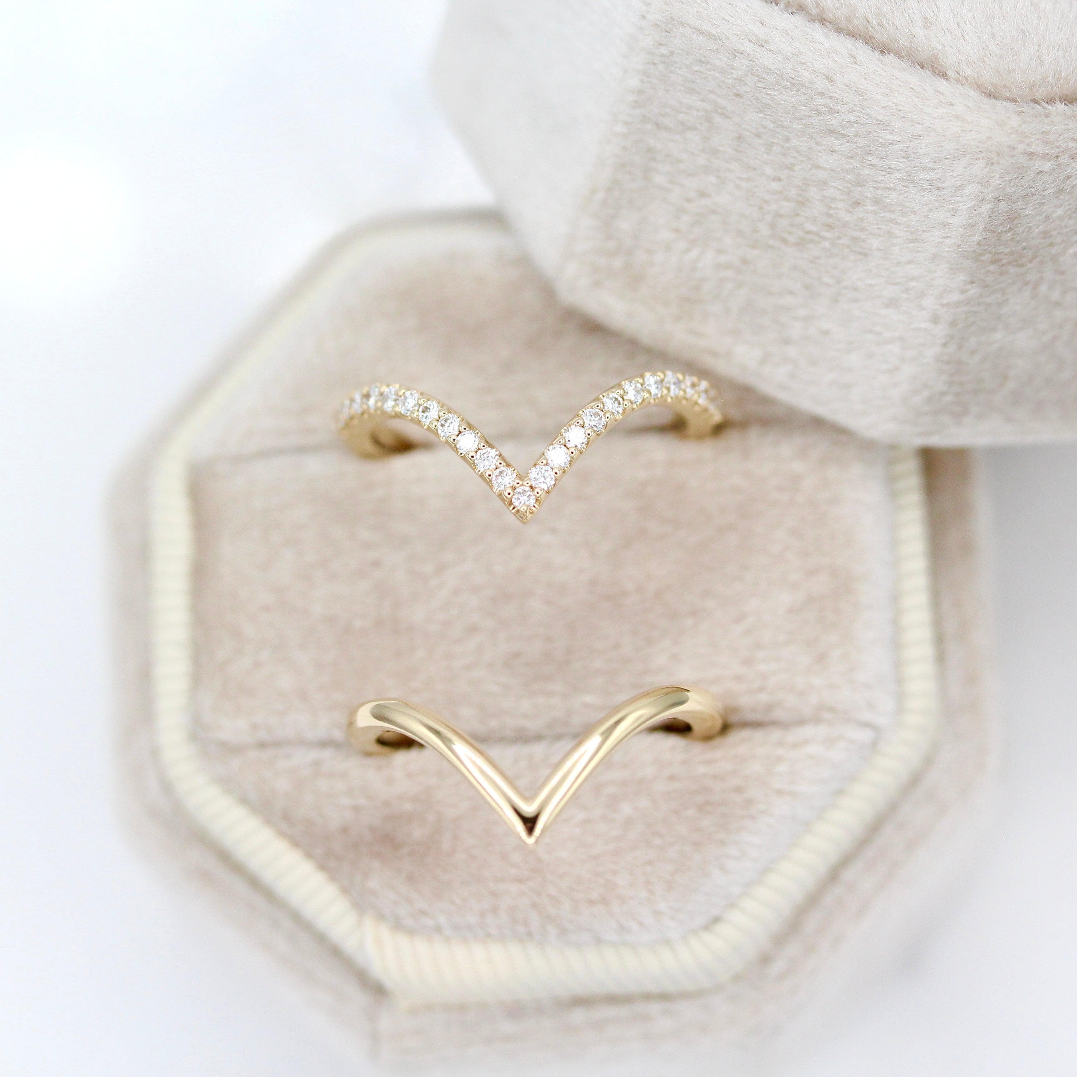 The Deep V Diamond Wedding Band - Image 8