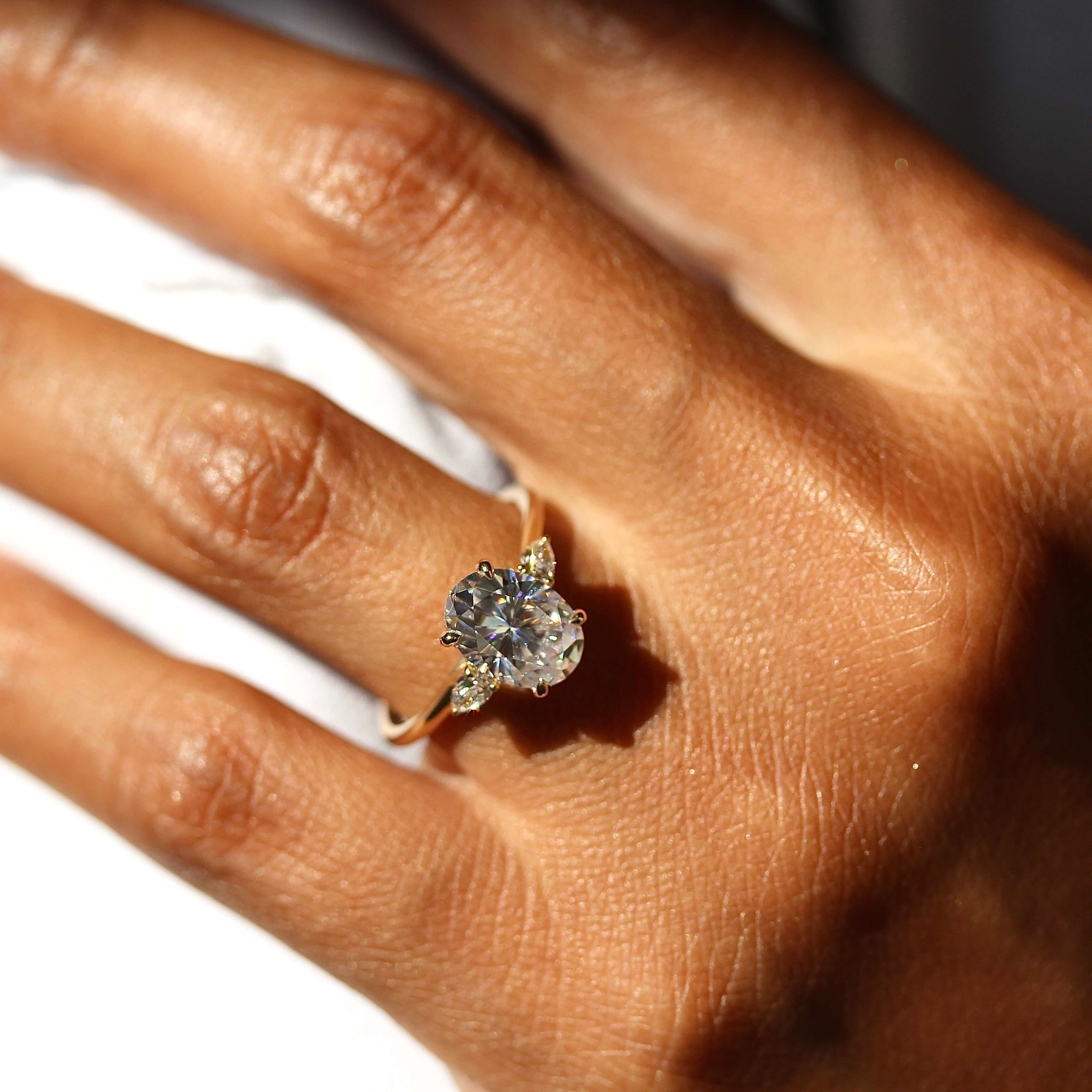 The Emery Ring in Yellow Gold with 2ct Moissanite - Image 6