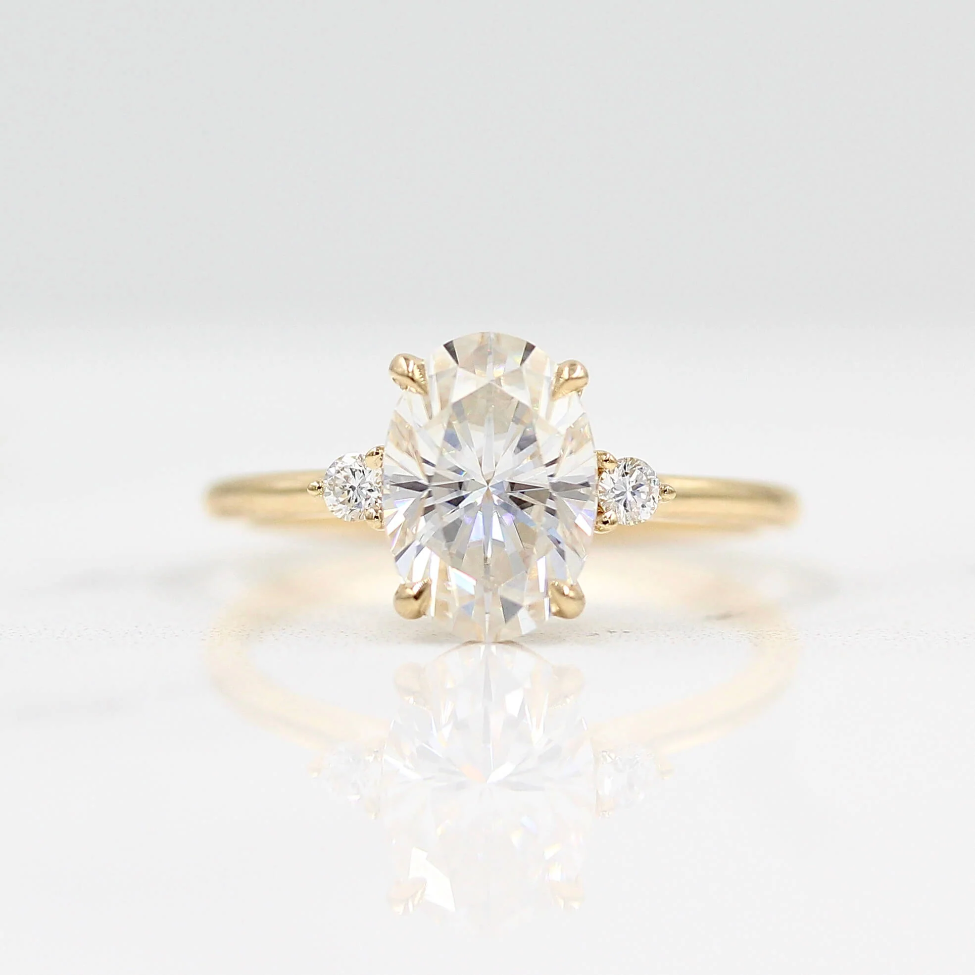 The Esme Ring (Oval) in Yellow Gold with 2ct Moissanite