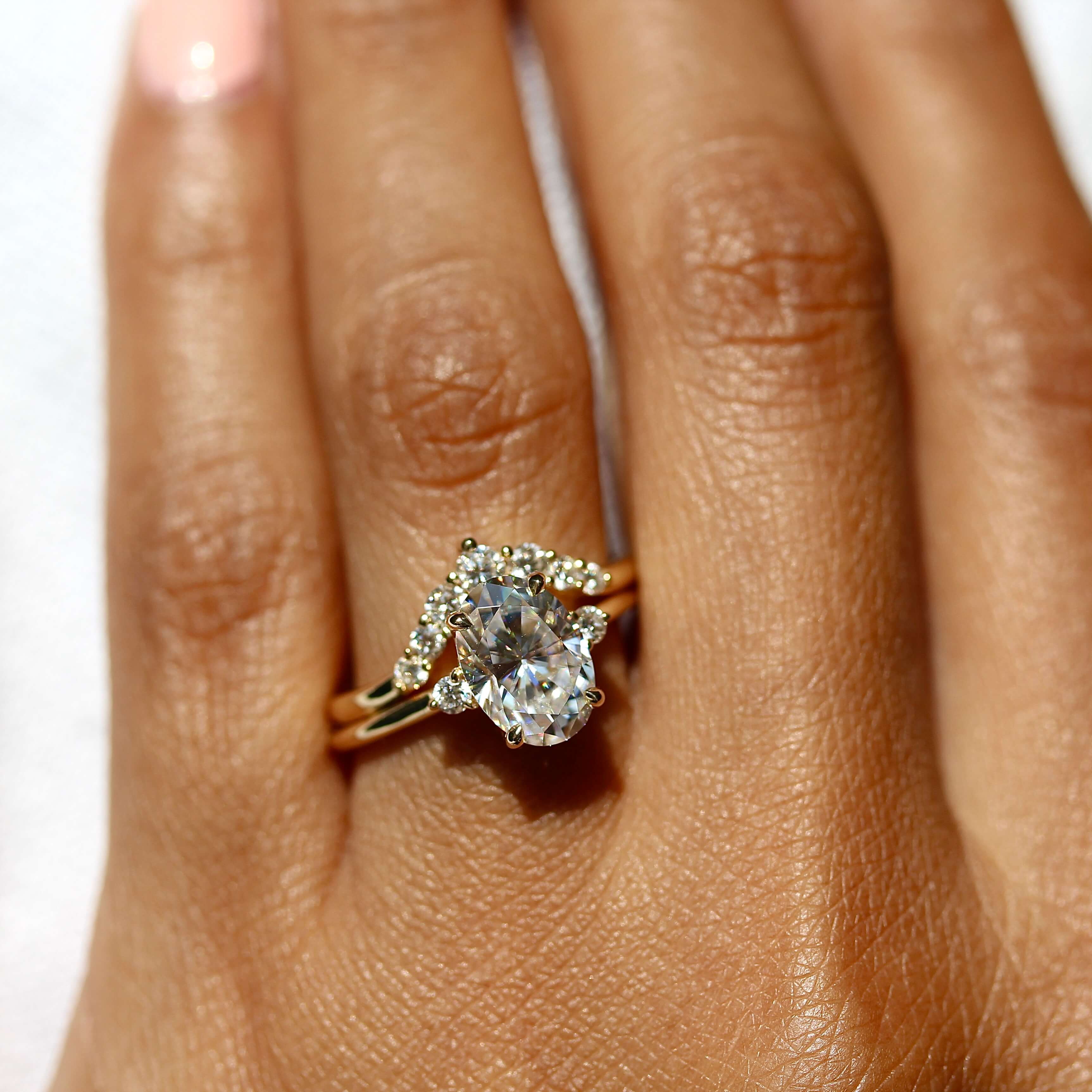 The Esme Ring (Oval) in Yellow Gold with 2ct Moissanite - Image 5