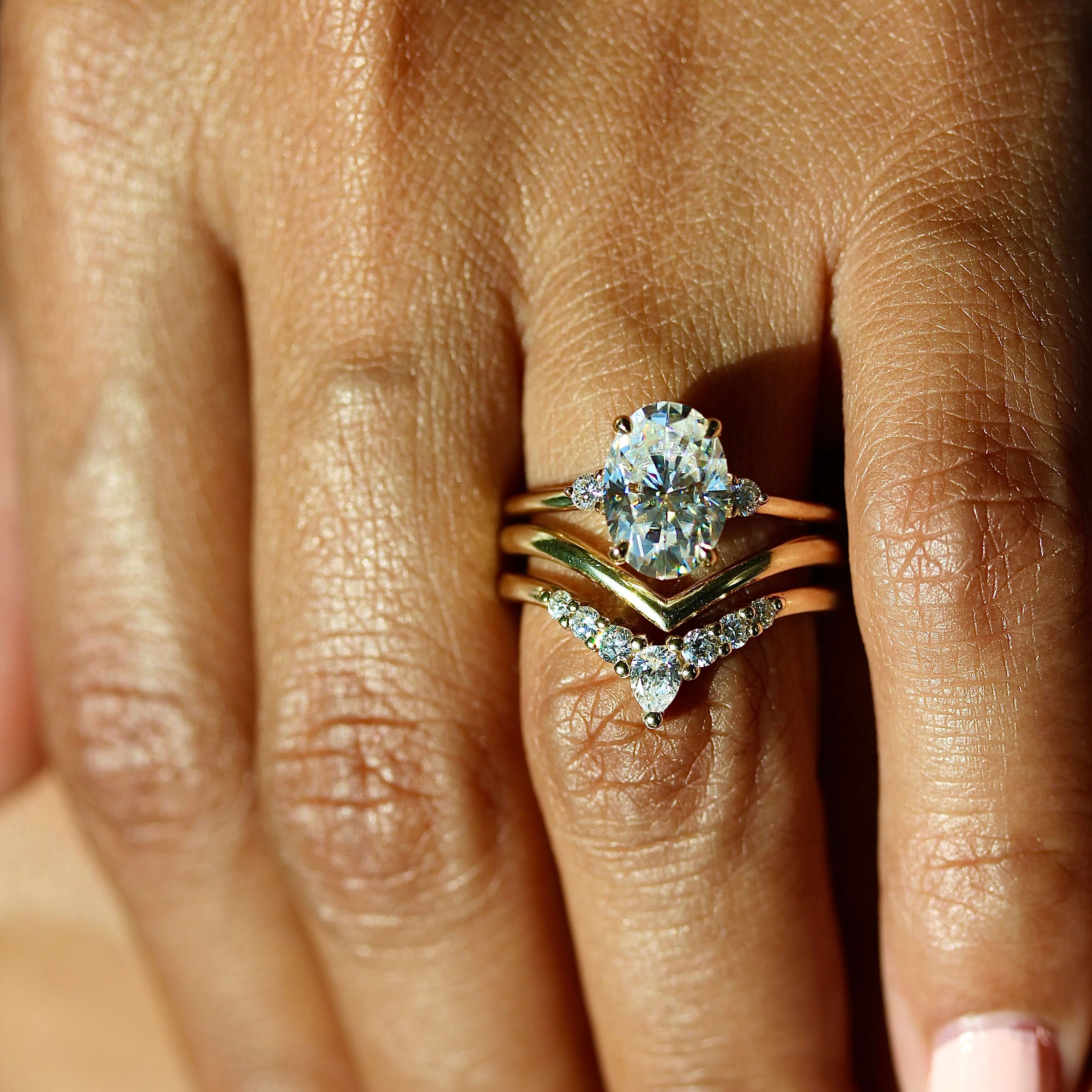 The Esme Ring (Oval) in Yellow Gold with 2ct Moissanite - Image 6