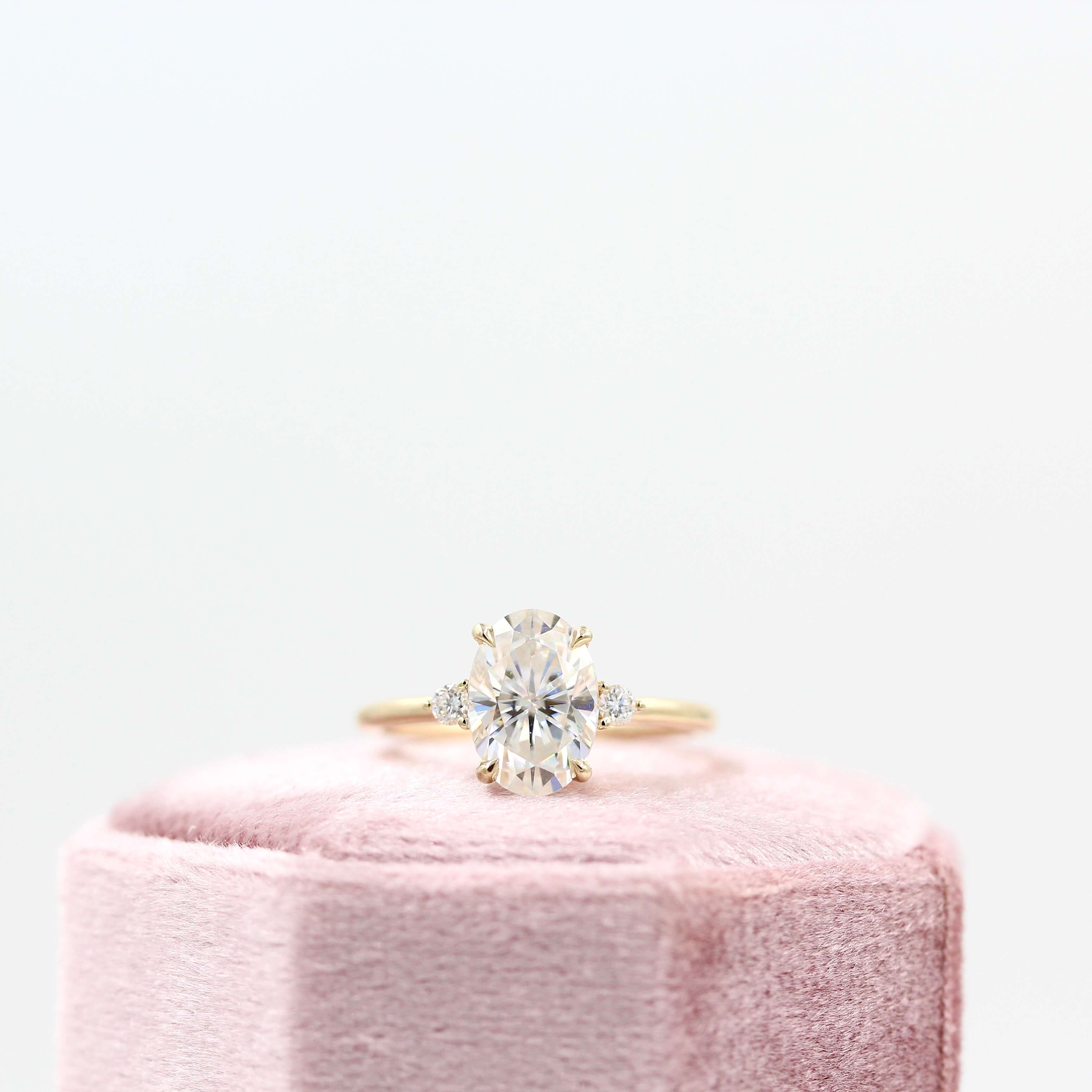 The Esme Ring (Oval) in Yellow Gold with 2ct Moissanite - Image 8