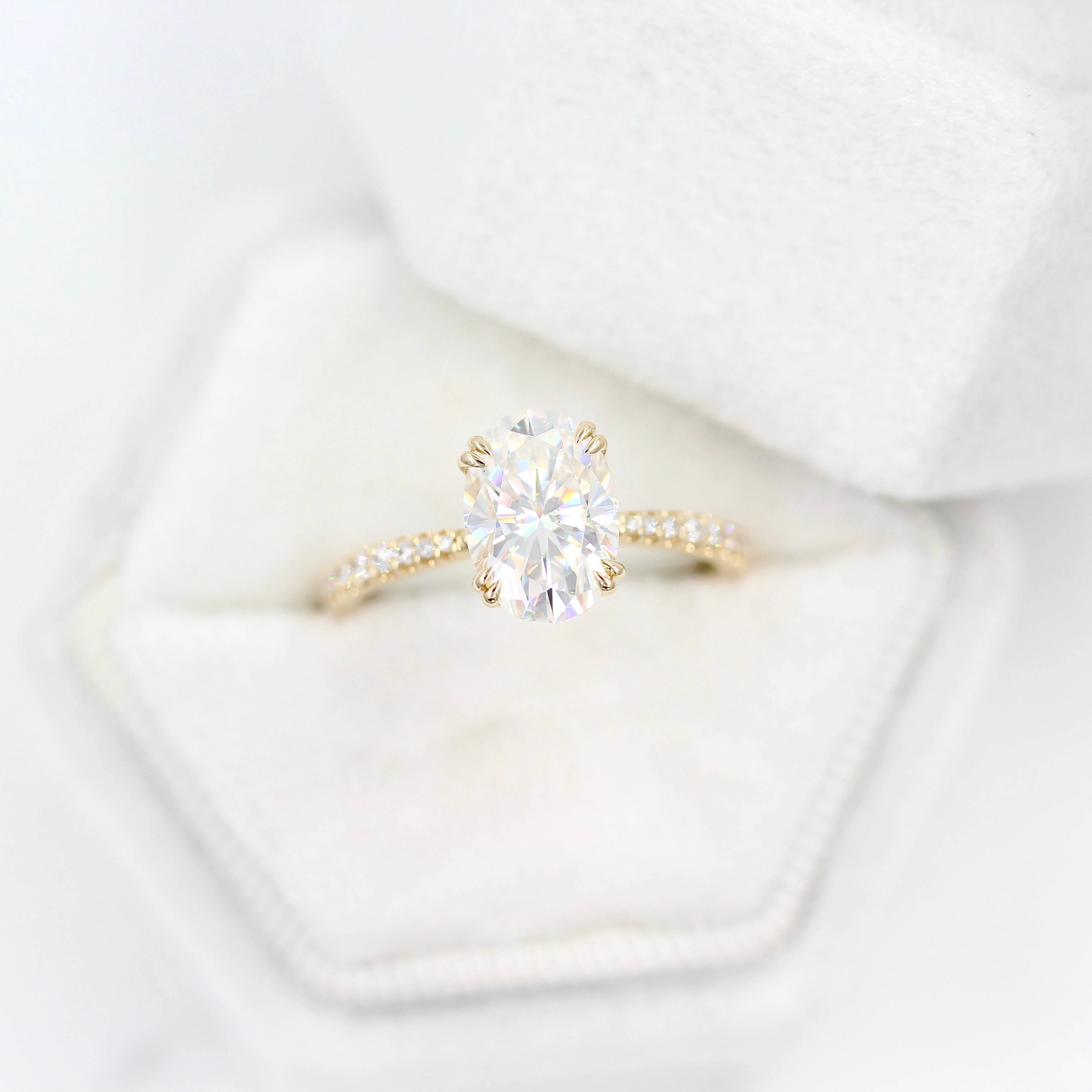The Grace Ring (Oval) in Yellow Gold with 2ct Moissanite - Image 6