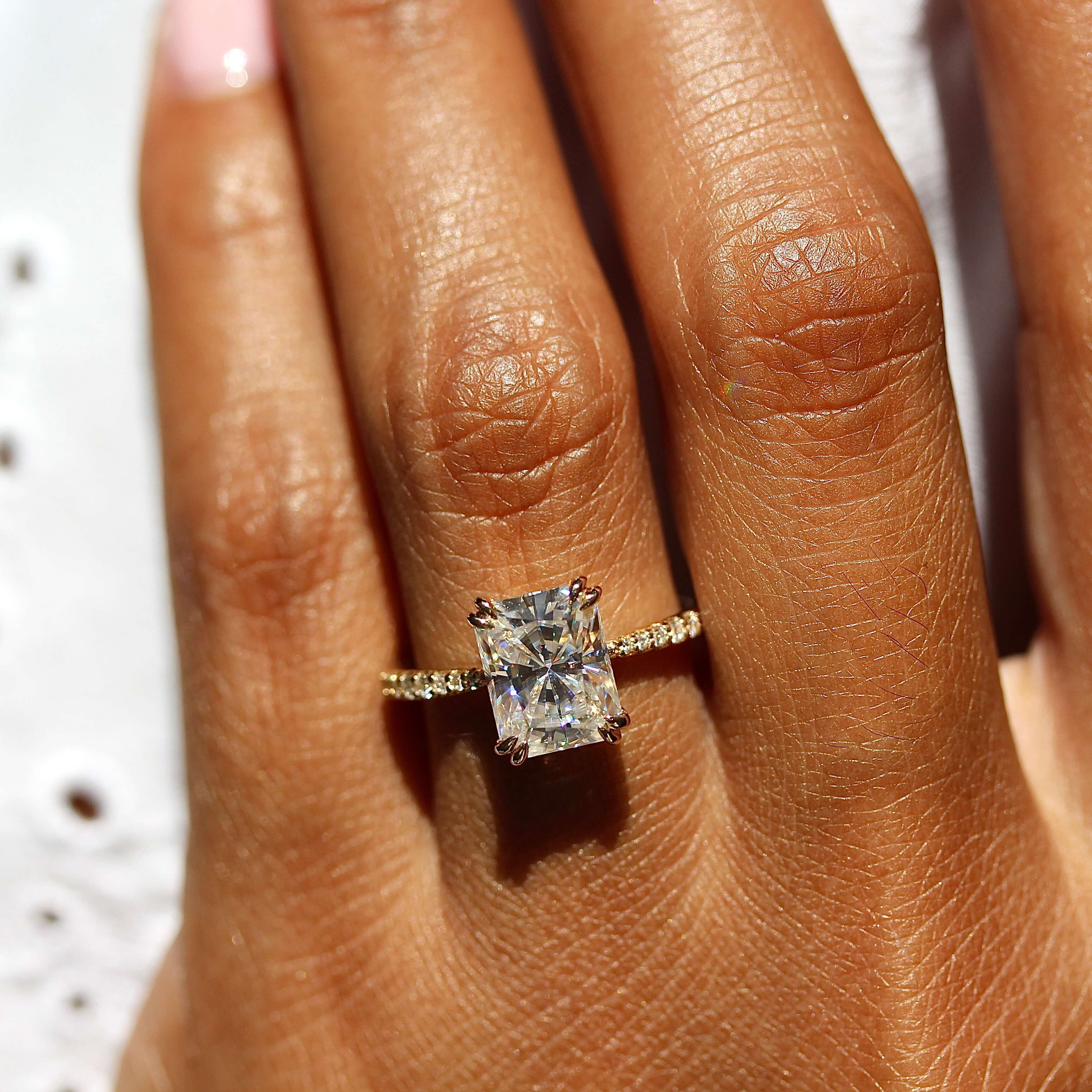 The Grace Ring (Radiant) in Yellow Gold with 2.25ct Moissanite - Image 2