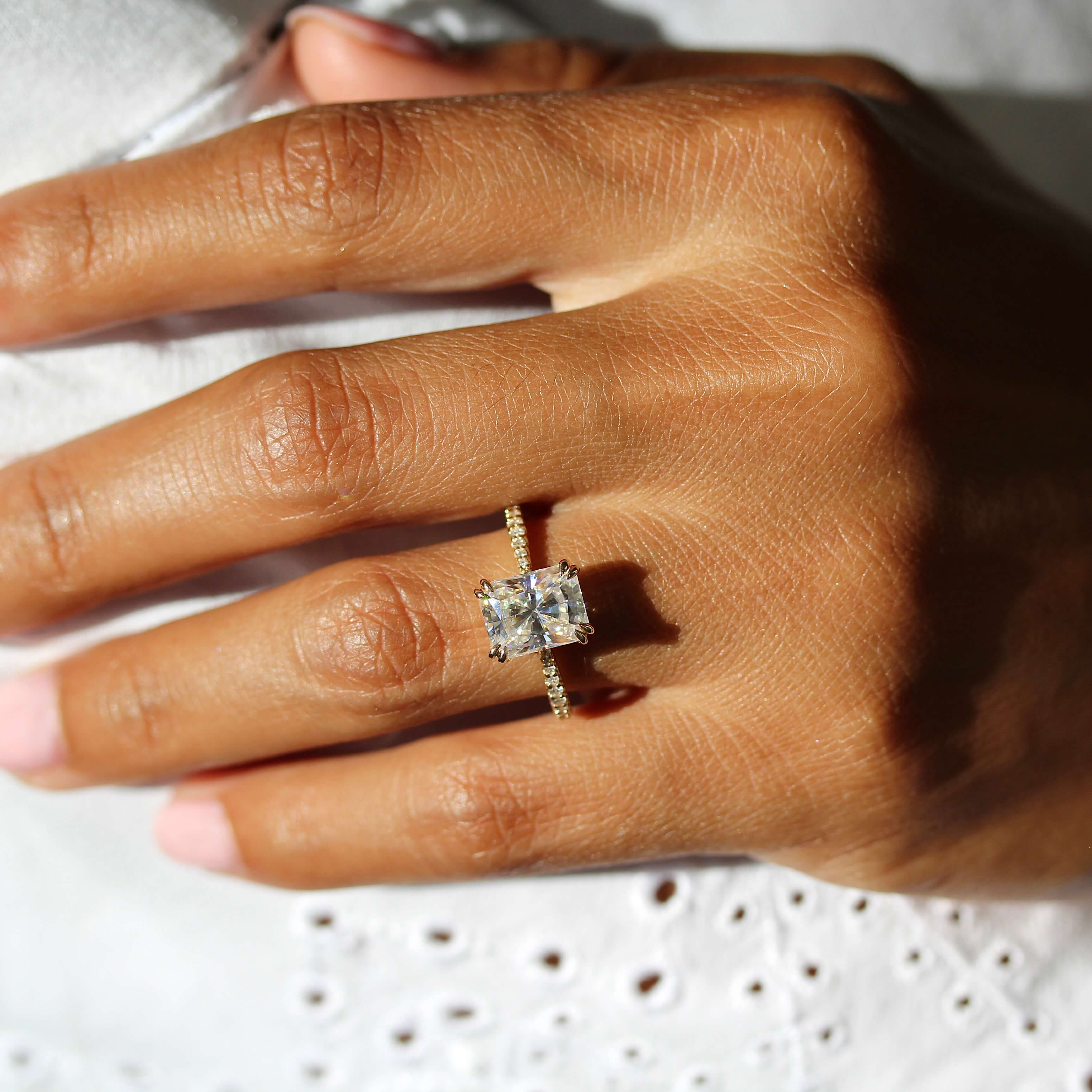 The Grace Ring (Radiant) in Yellow Gold with 2.25ct Moissanite - Image 6