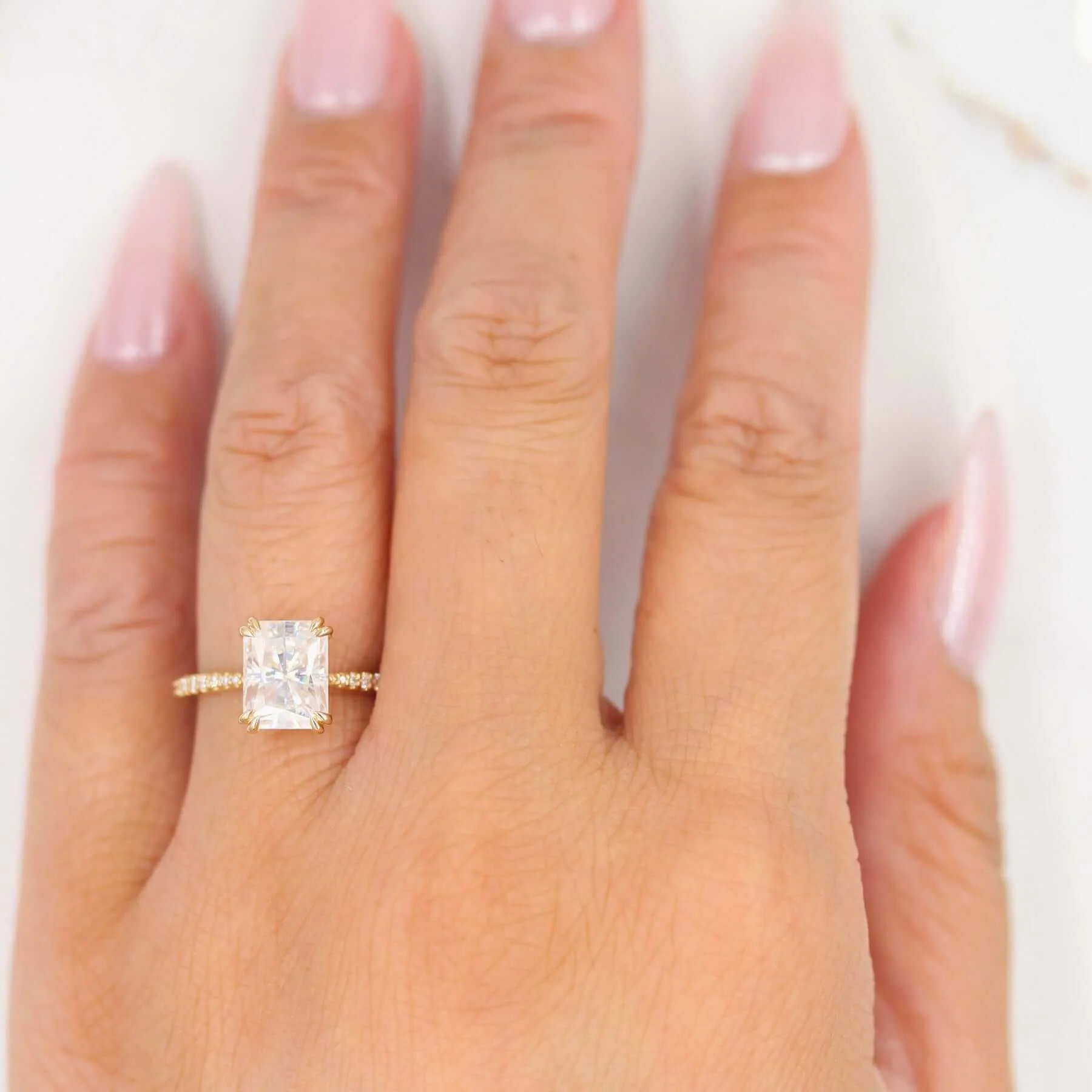 The Grace Ring (Radiant) in Yellow Gold with 2.25ct Moissanite - Image 8