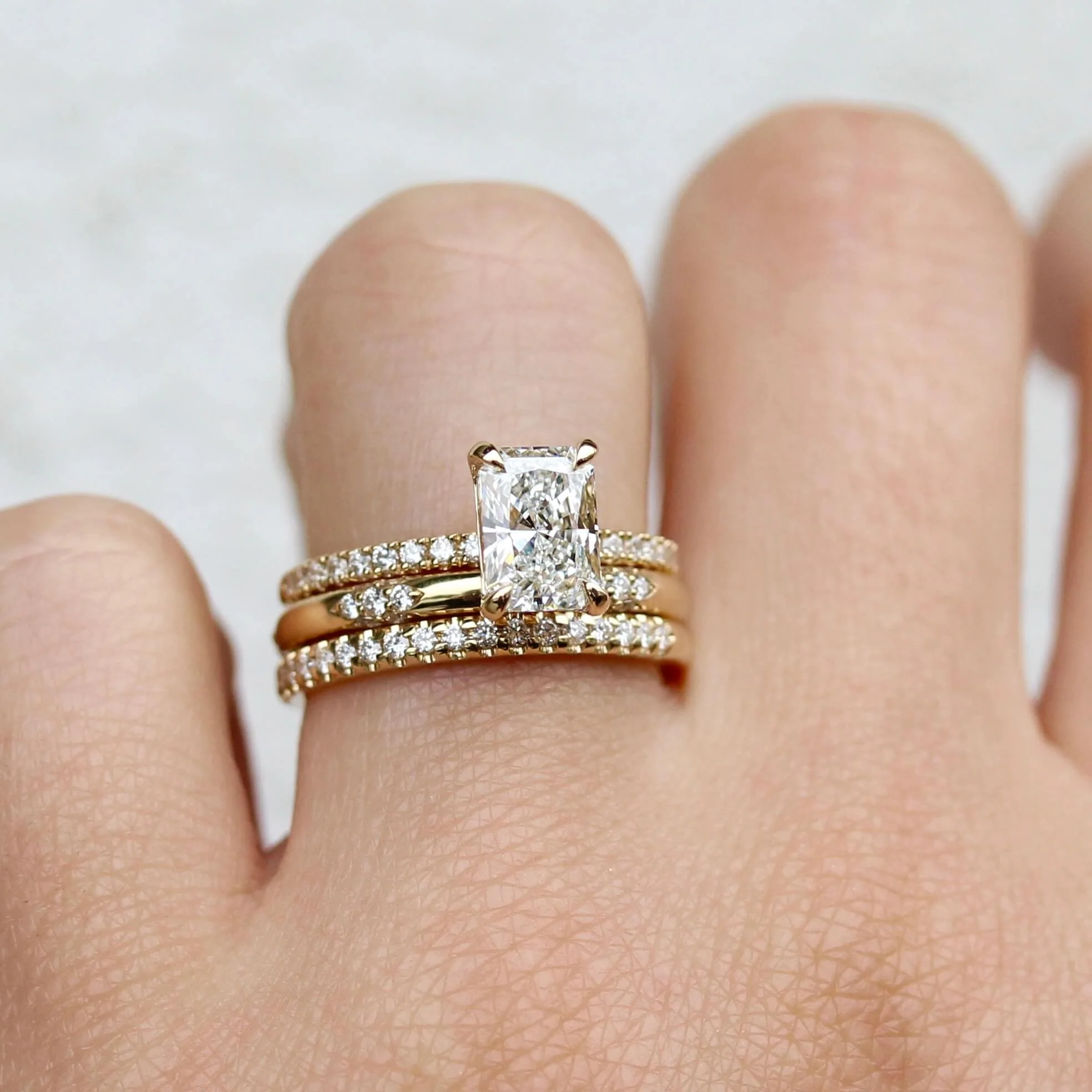 The Gwen Ring (Radiant) in Yellow Gold with 1.4ct Lab-Grown Diamond - Image 5