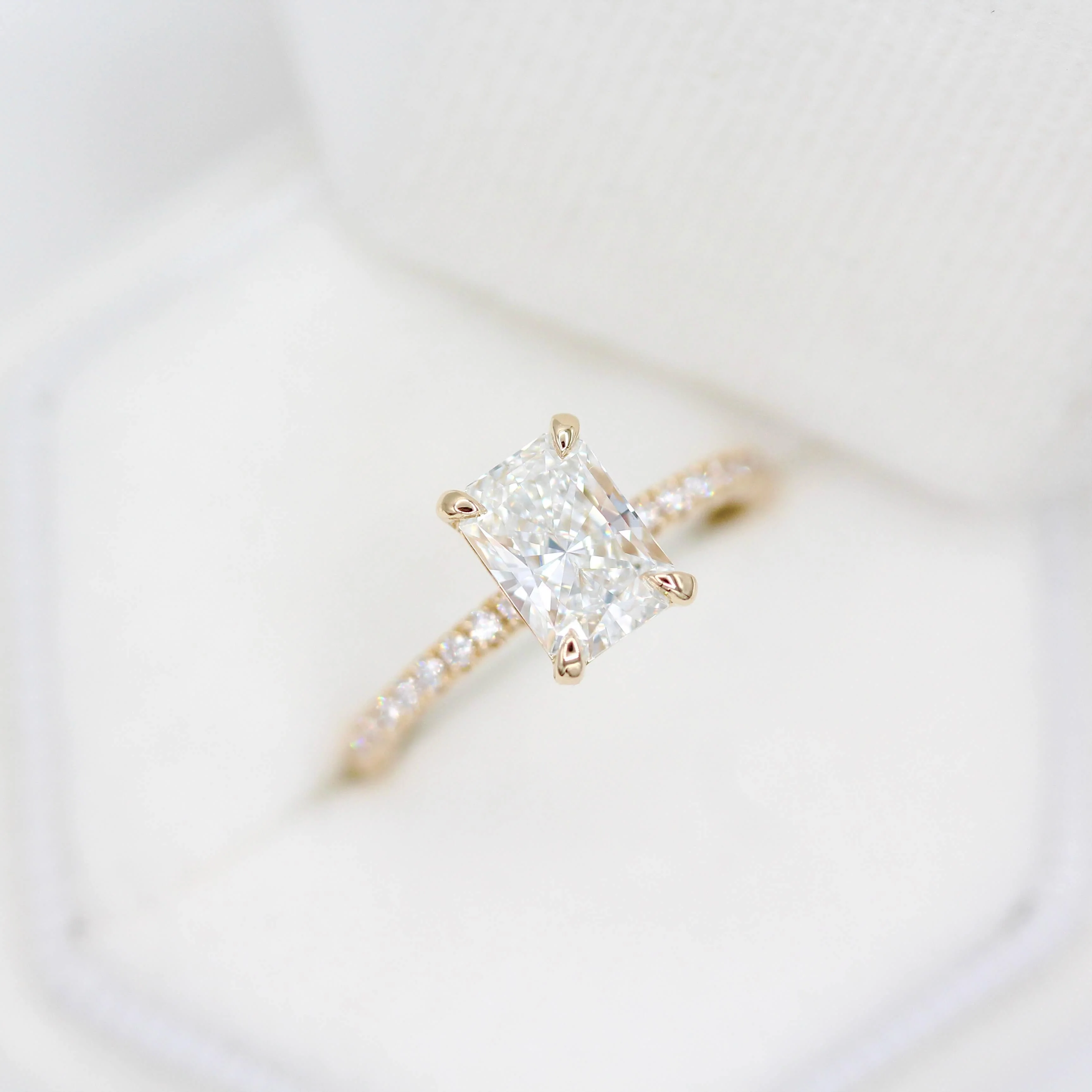 The Gwen Ring (Radiant) in Yellow Gold with 1.4ct Lab-Grown Diamond - Image 7