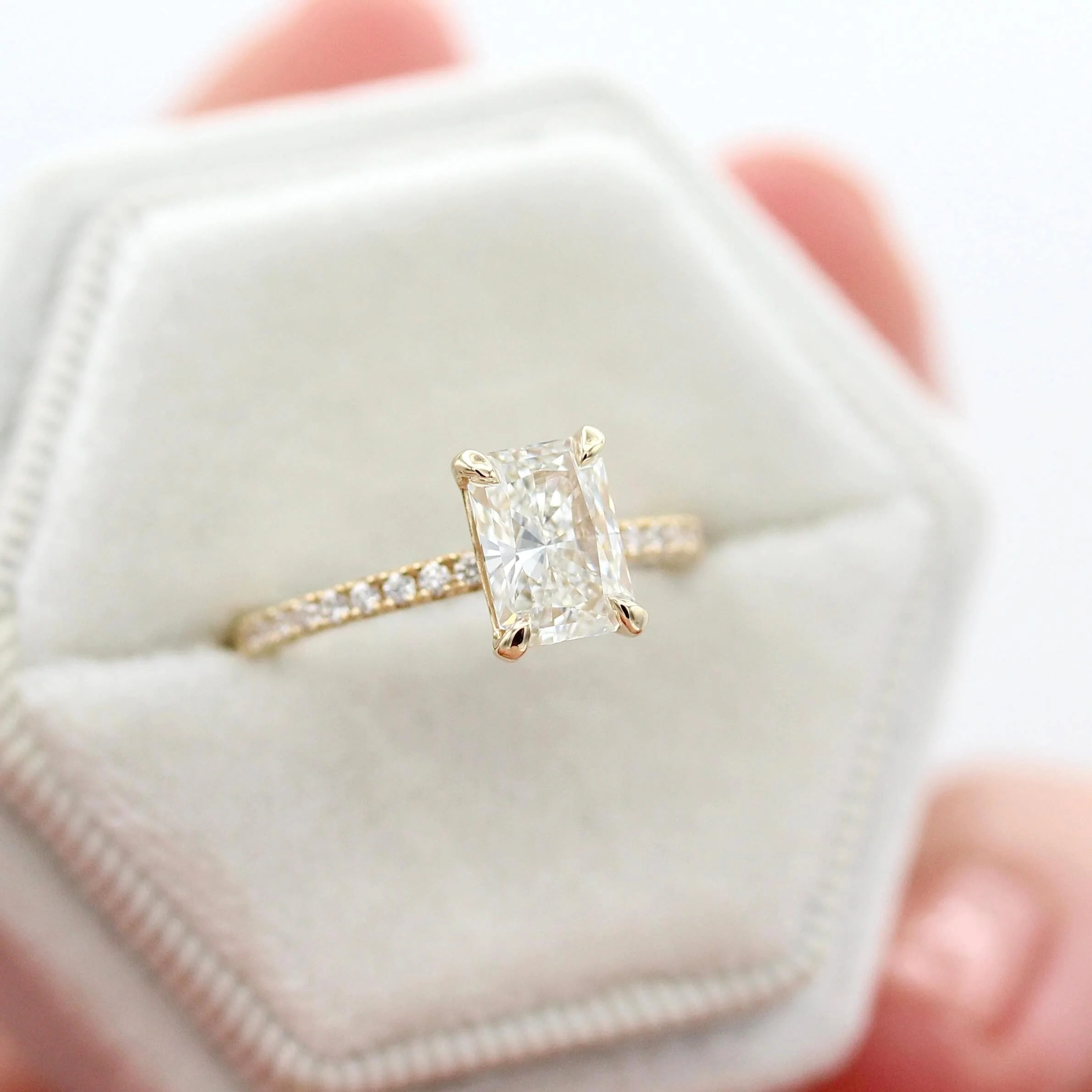 The Gwen Ring (Radiant) in Yellow Gold with 1.4ct Lab-Grown Diamond - Image 8