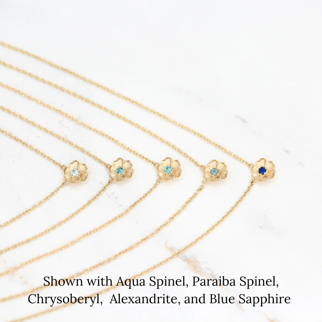 The June Poppy Birthstone Necklace with Alexandrite in Yellow Gold - Image 7