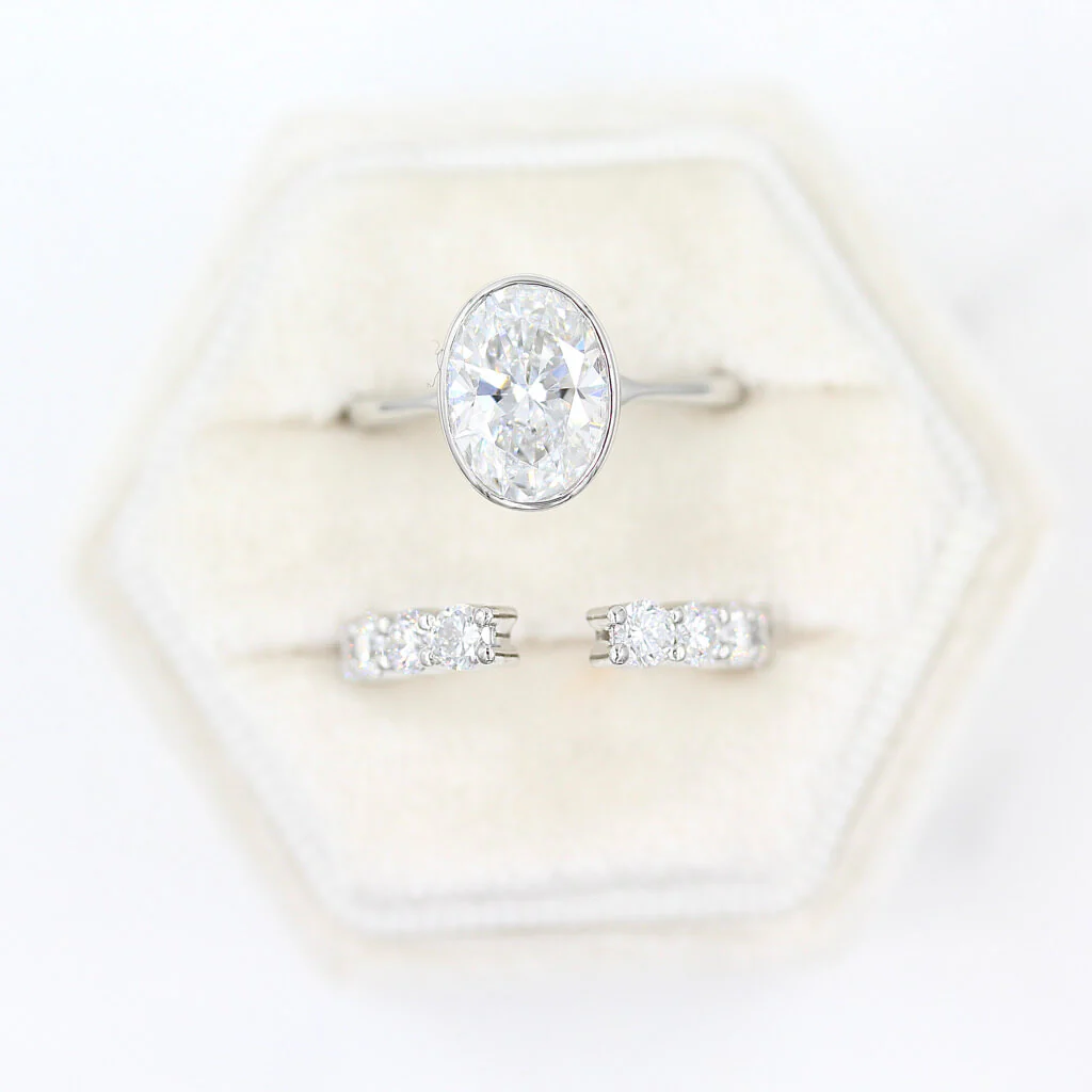 The Lexington Open Wedding Band in White Gold - Image 13