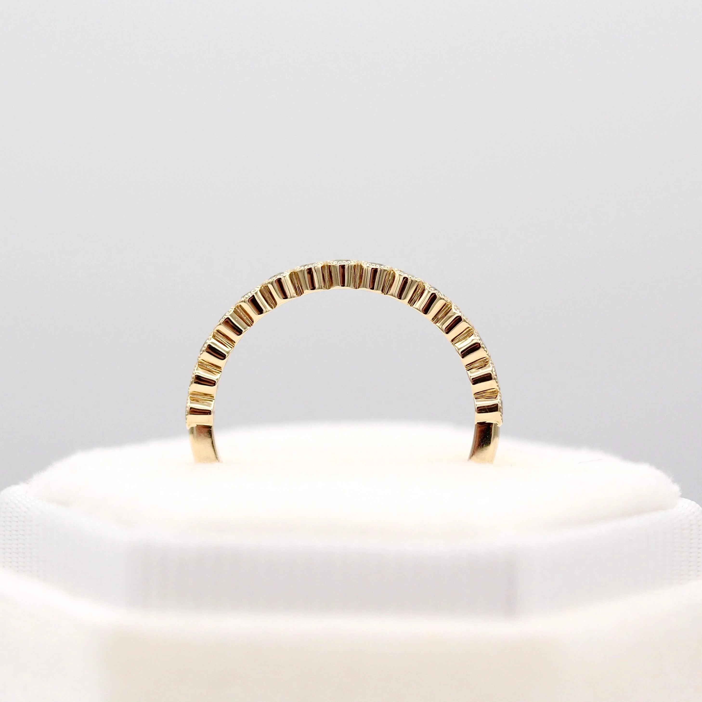 The March Florence Birthstone Ring with Aqua Spinel in Yellow Gold - Image 5