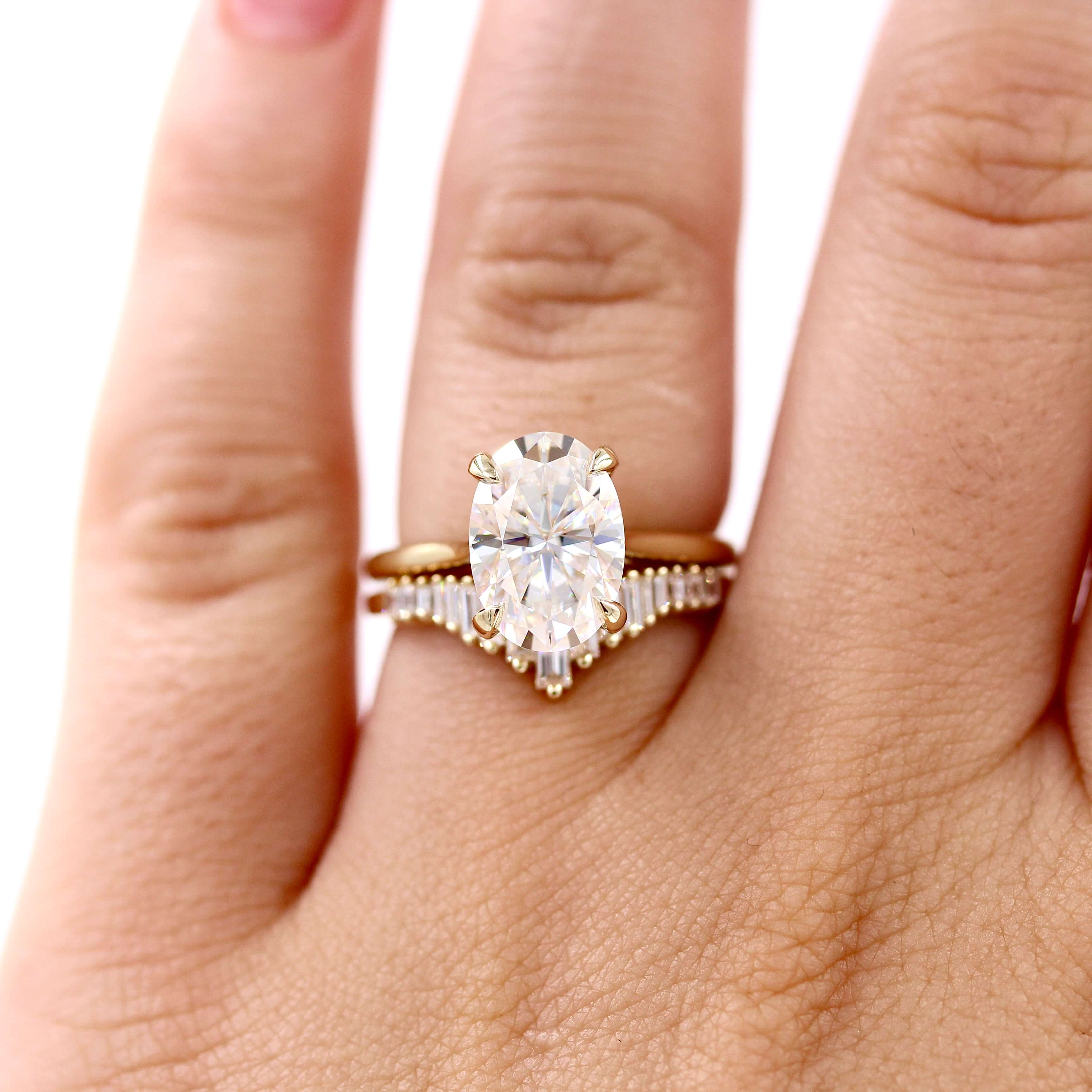 The Maya Ring (Oval) in Yellow Gold with 2.8ct Moissanite - Image 5