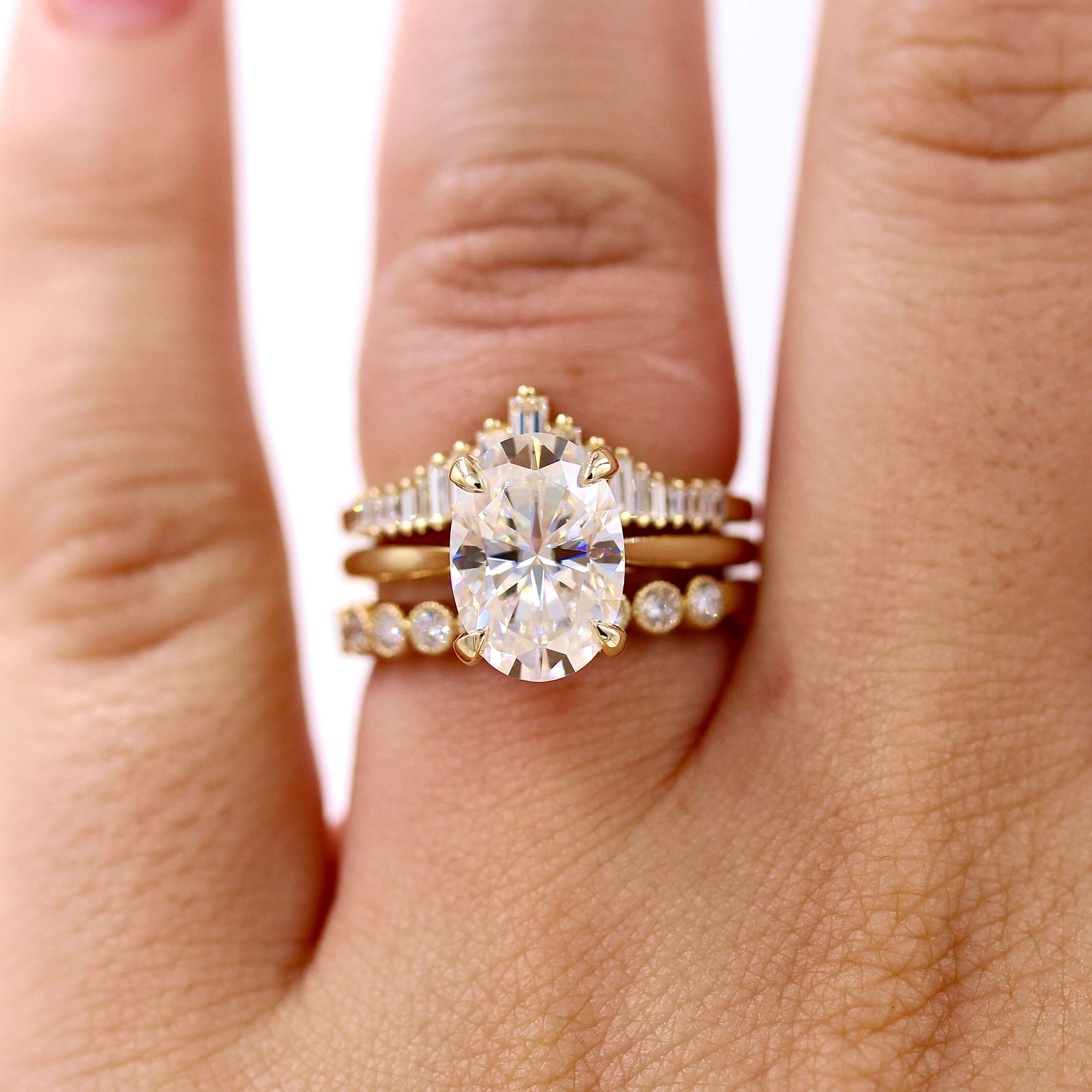 The Maya Ring (Oval) in Yellow Gold with 2.8ct Moissanite - Image 7