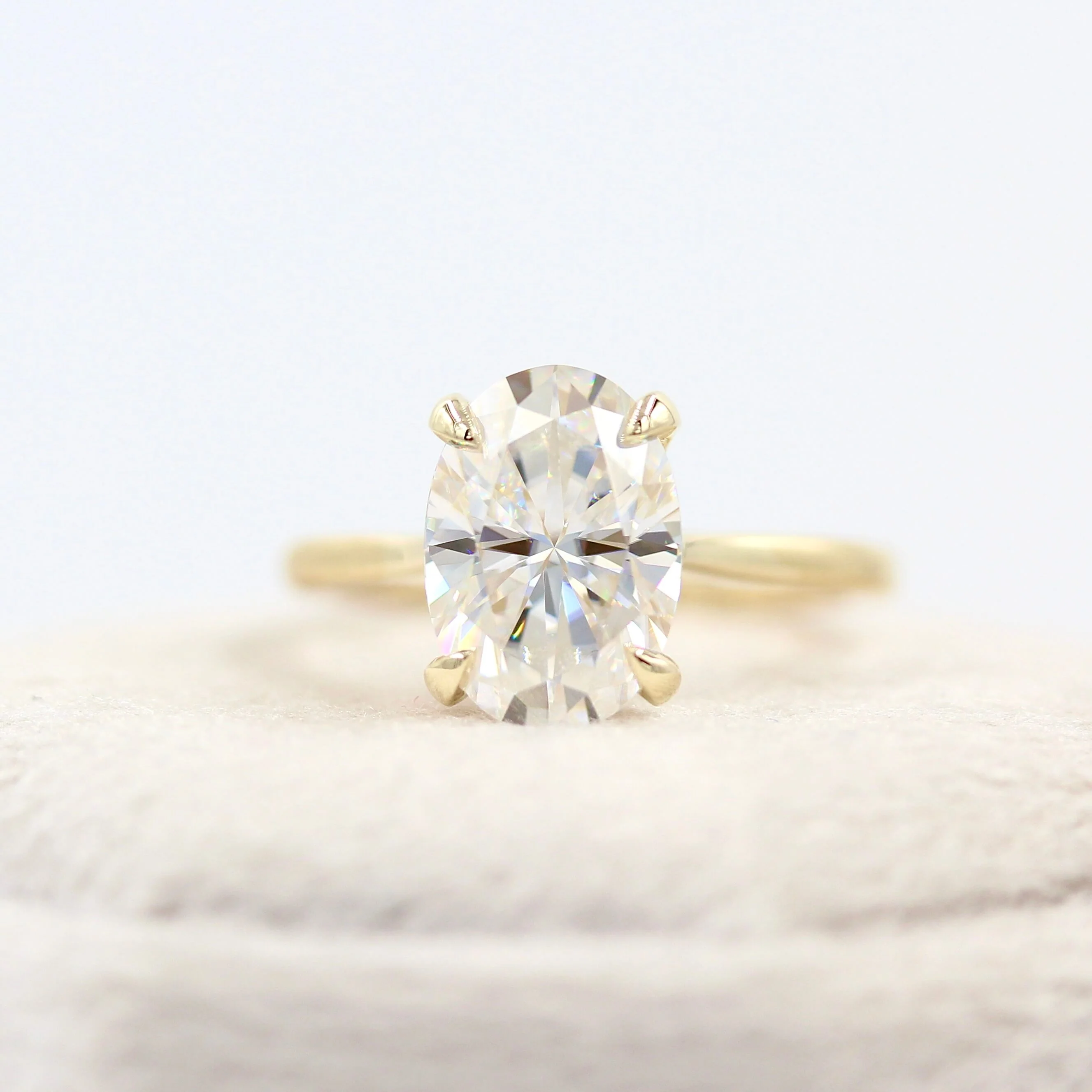The Maya Ring (Oval) in Yellow Gold with 2.8ct Moissanite - Image 8