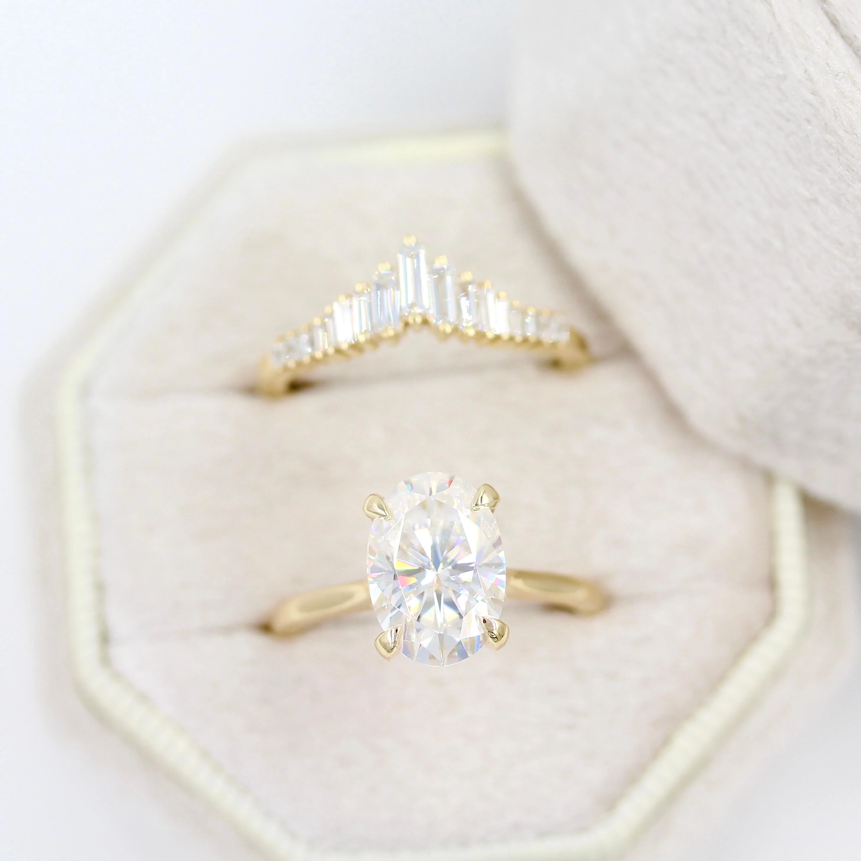 The Maya Ring (Oval) in Yellow Gold with 2.8ct Moissanite - Image 9