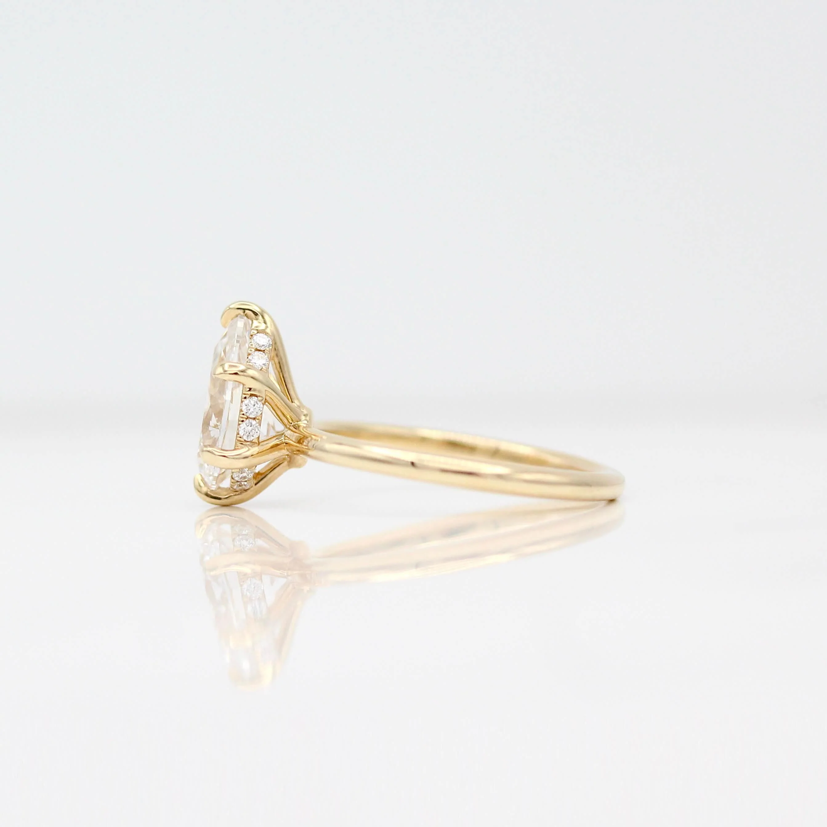 The Paige Hidden Halo Engagement Ring (Pear) - Image 3
