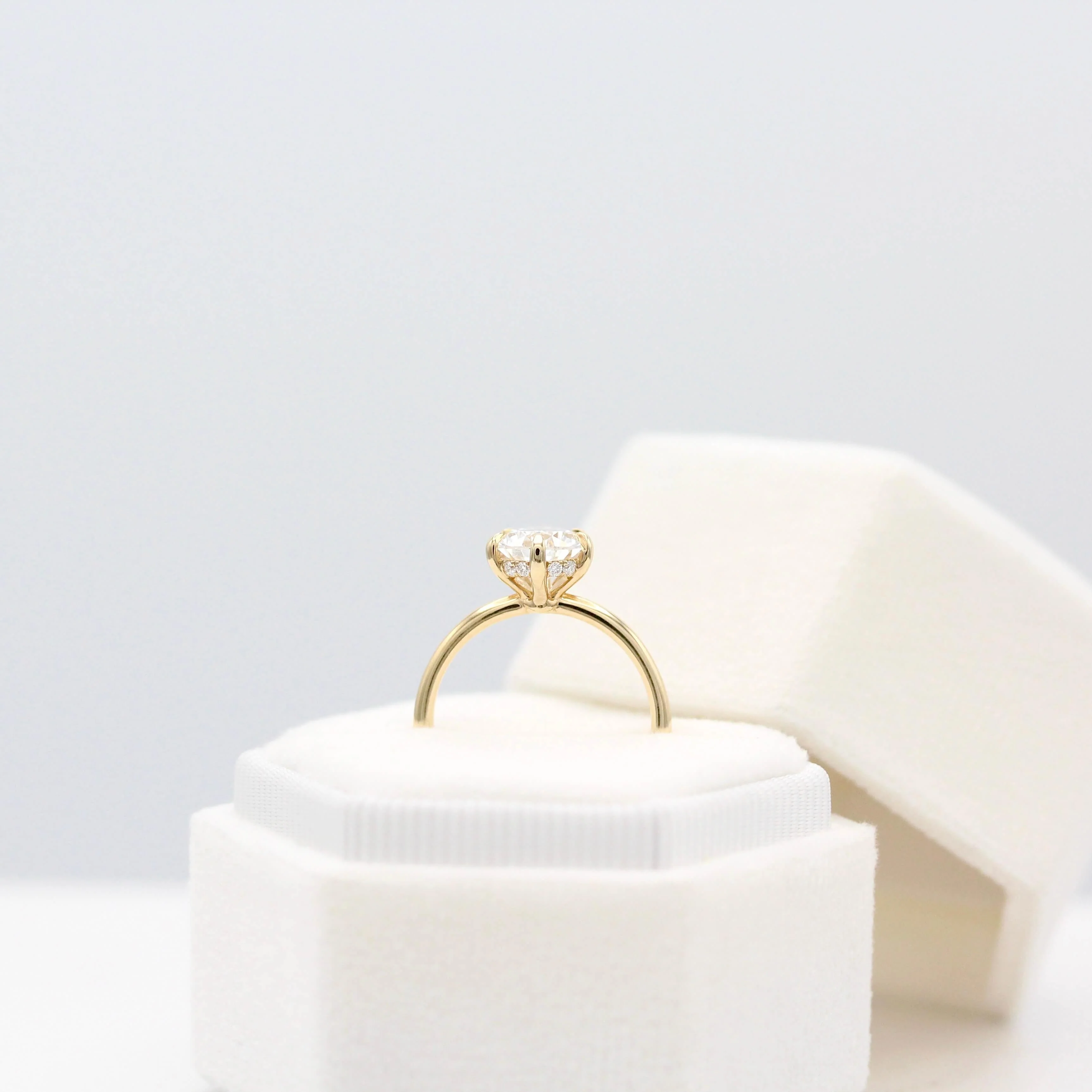 The Paige Hidden Halo Engagement Ring (Pear) - Image 4
