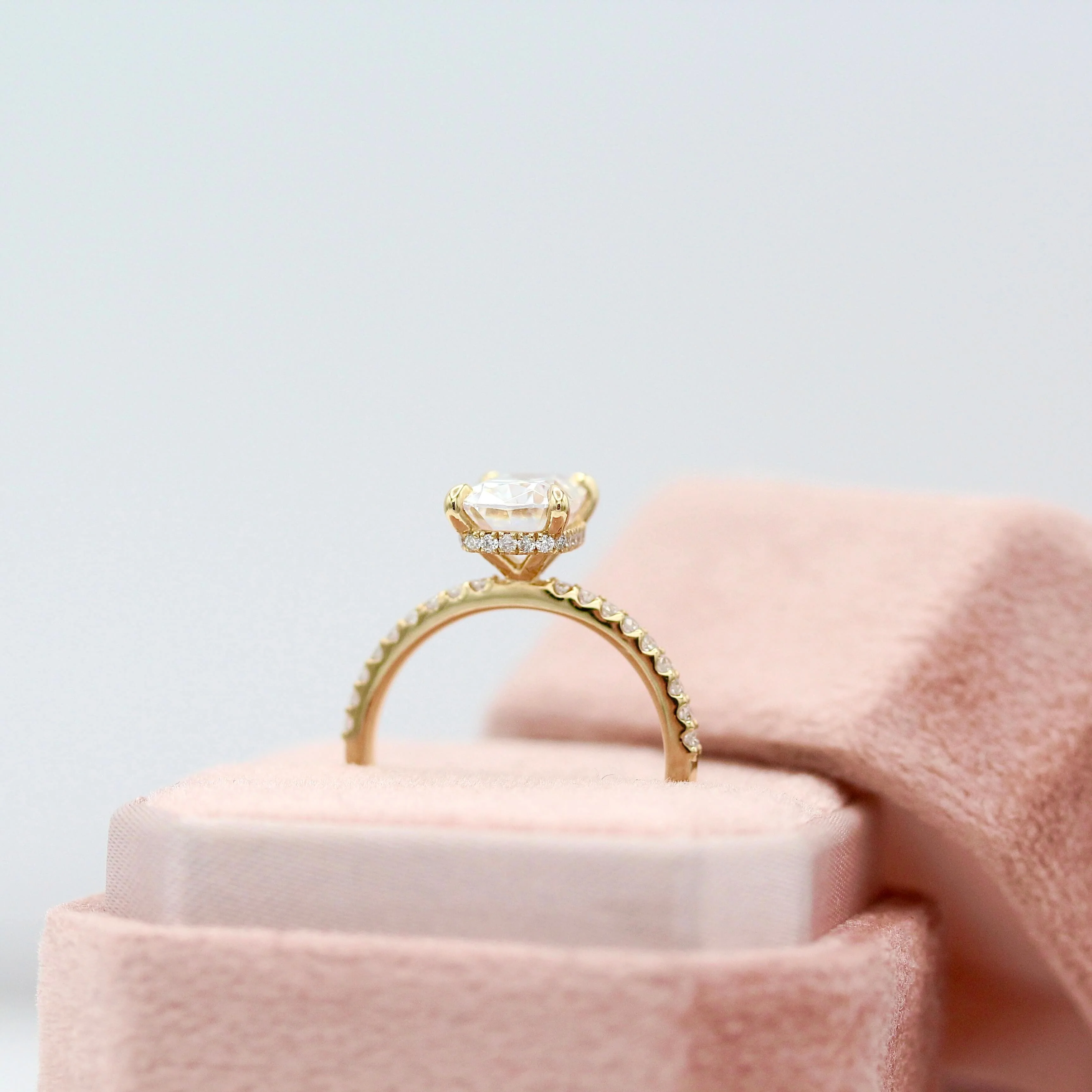 The Paris Hidden Halo Ring in Yellow Gold with 2.1ct Moissanite - Image 5