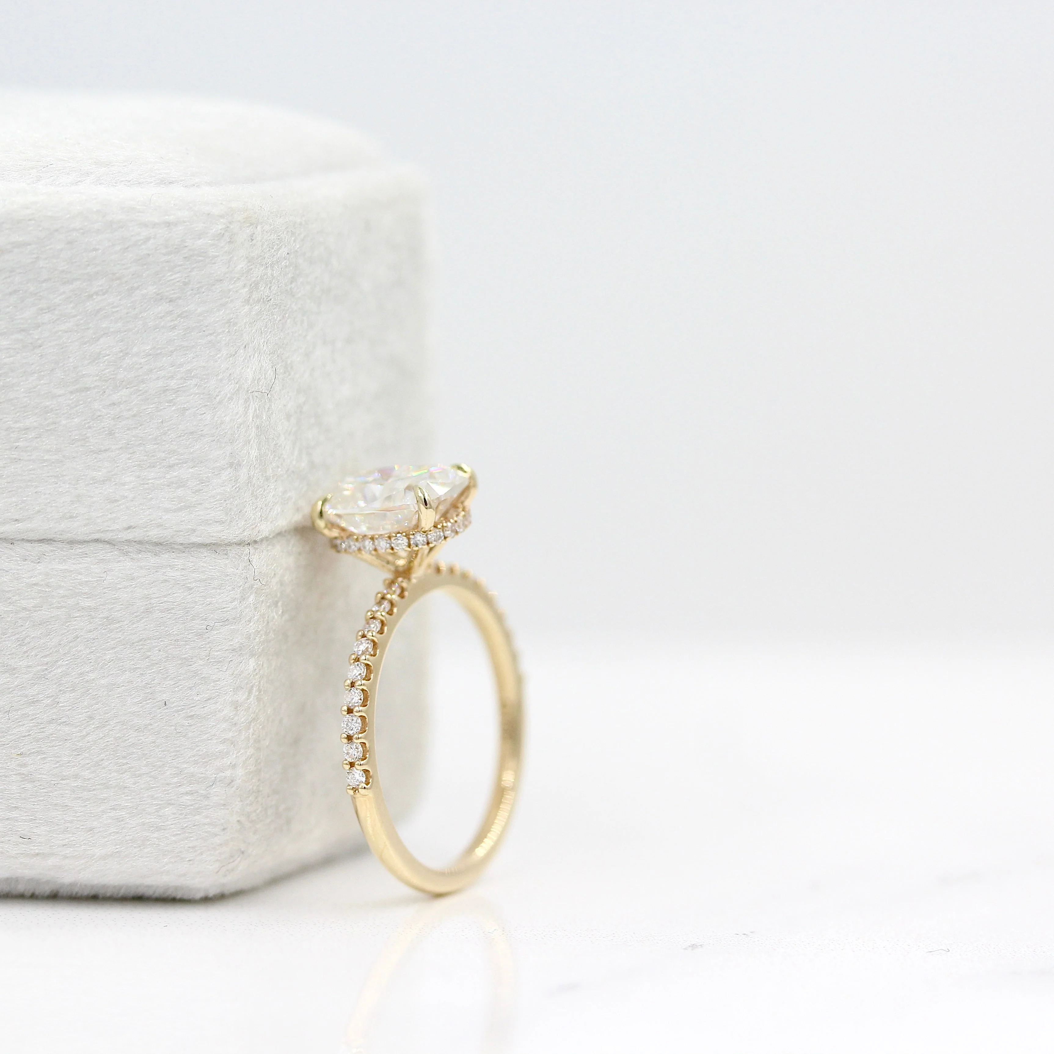 The Paris Hidden Halo Ring in Yellow Gold with 2.1ct Moissanite - Image 4