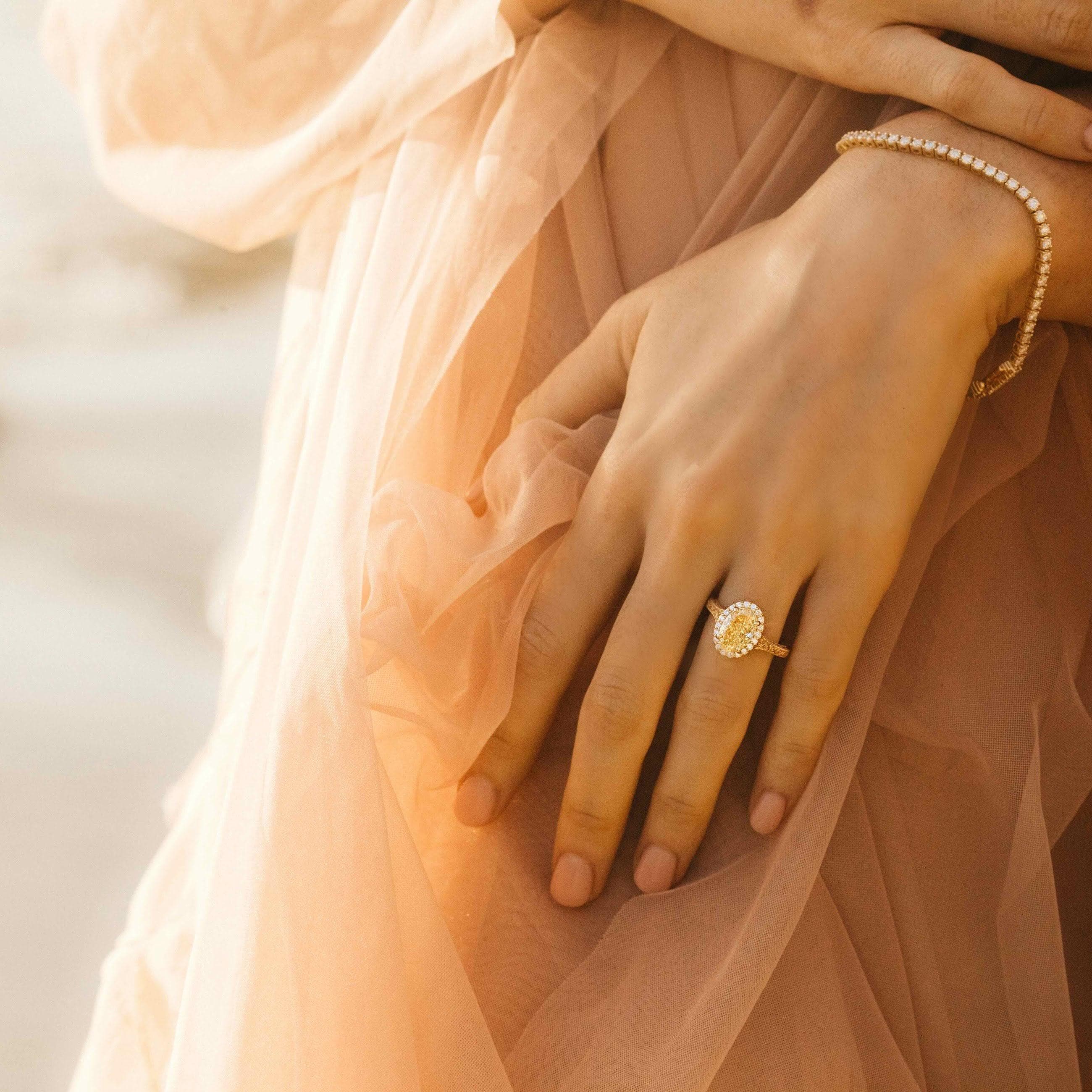The Sabrina Ring (Oval) in Yellow Gold with 2.03ct Yellow Lab-Grown Diamond - Image 3