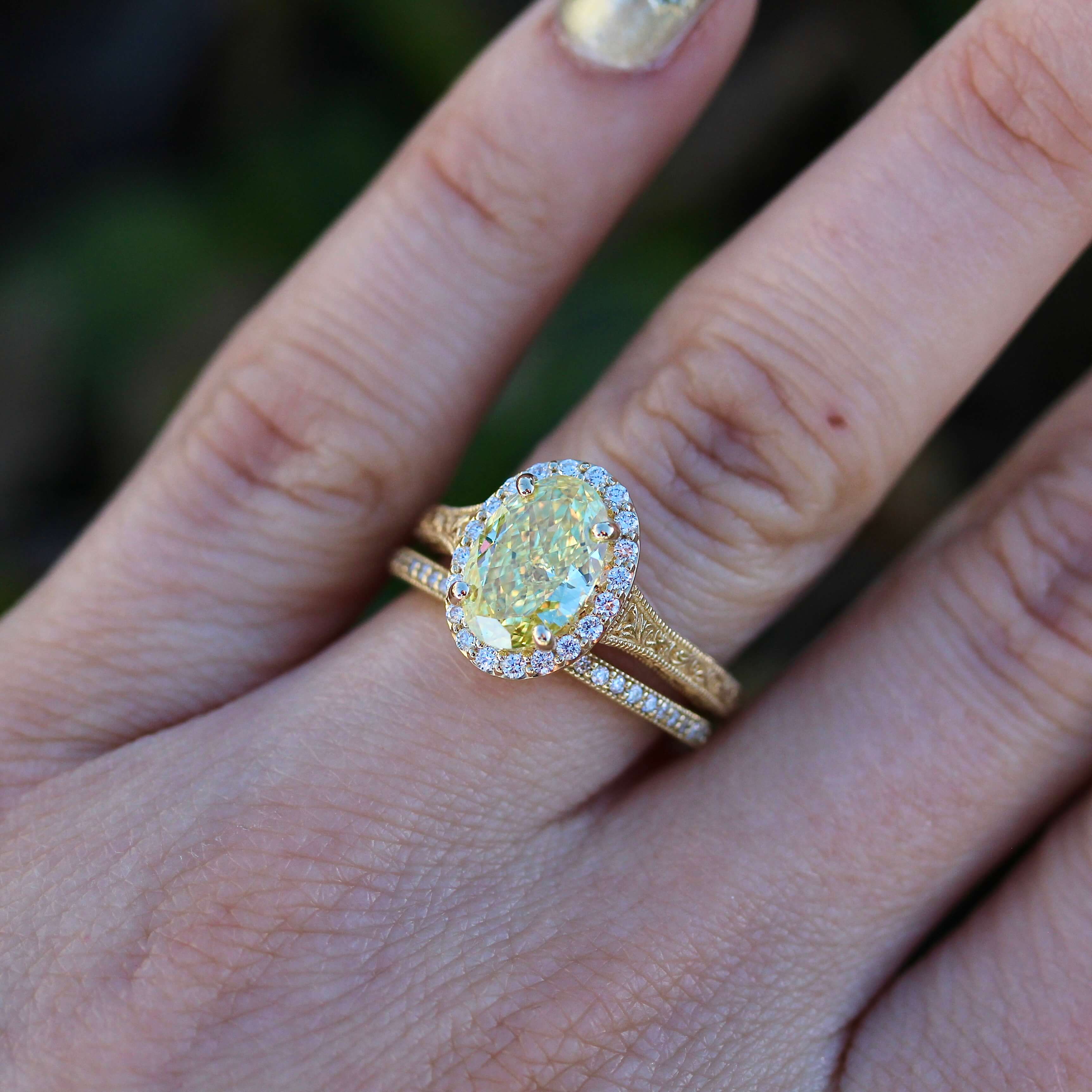 The Sabrina Ring (Oval) in Yellow Gold with 2.03ct Yellow Lab-Grown Diamond - Image 7