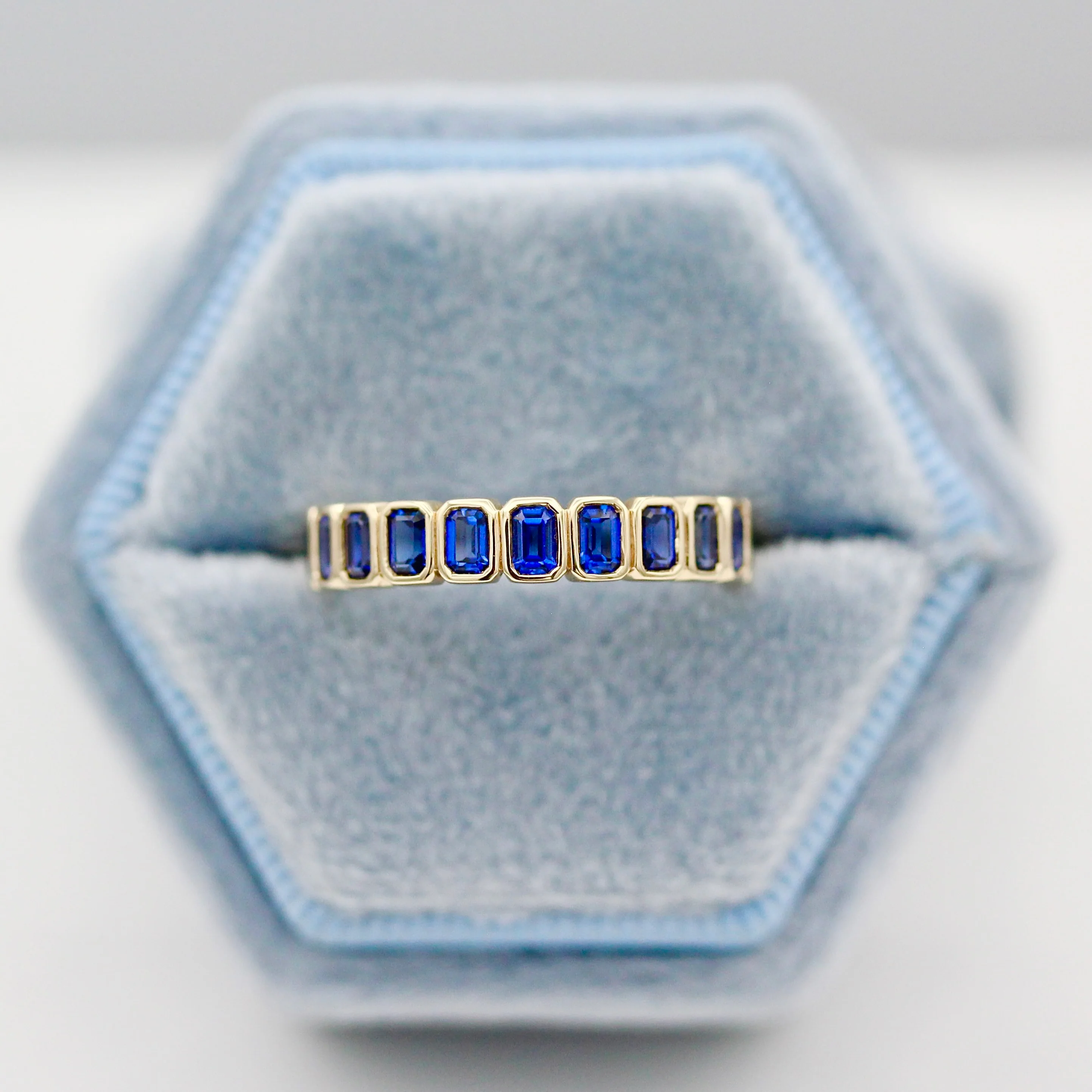 The Sammy Wedding Band (Blue Sapphire) - Image 11