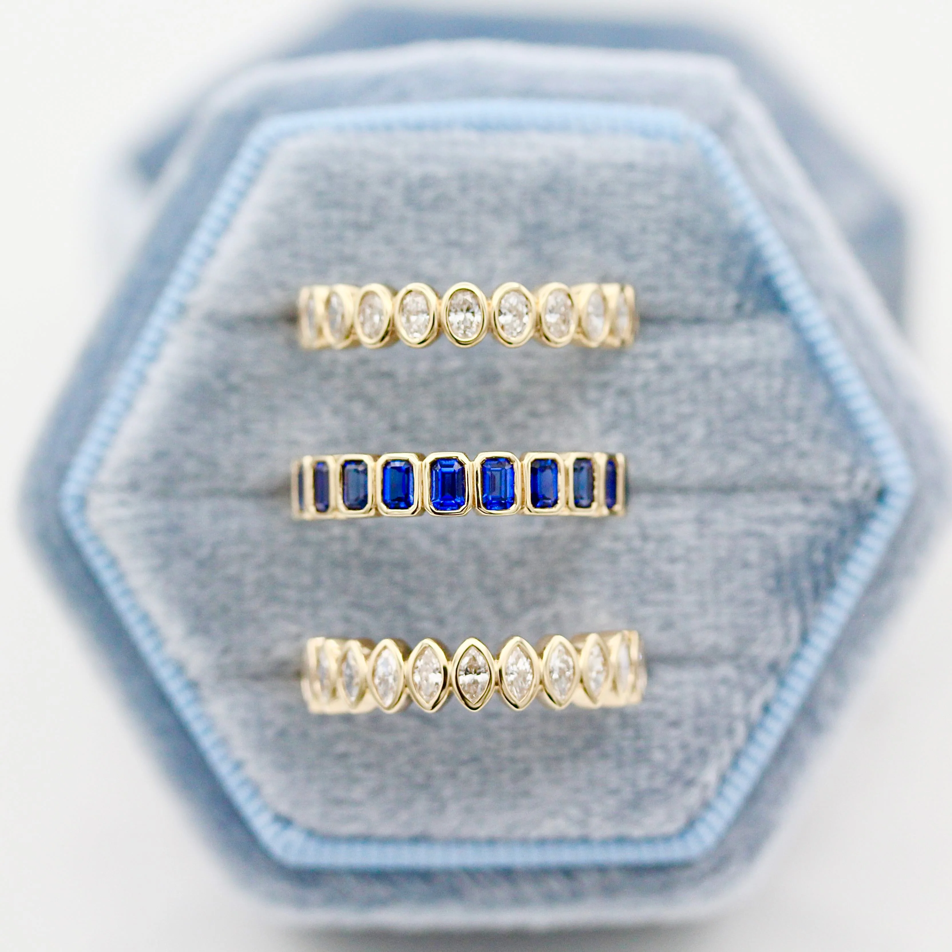 The Sammy Wedding Band (Blue Sapphire) - Image 12