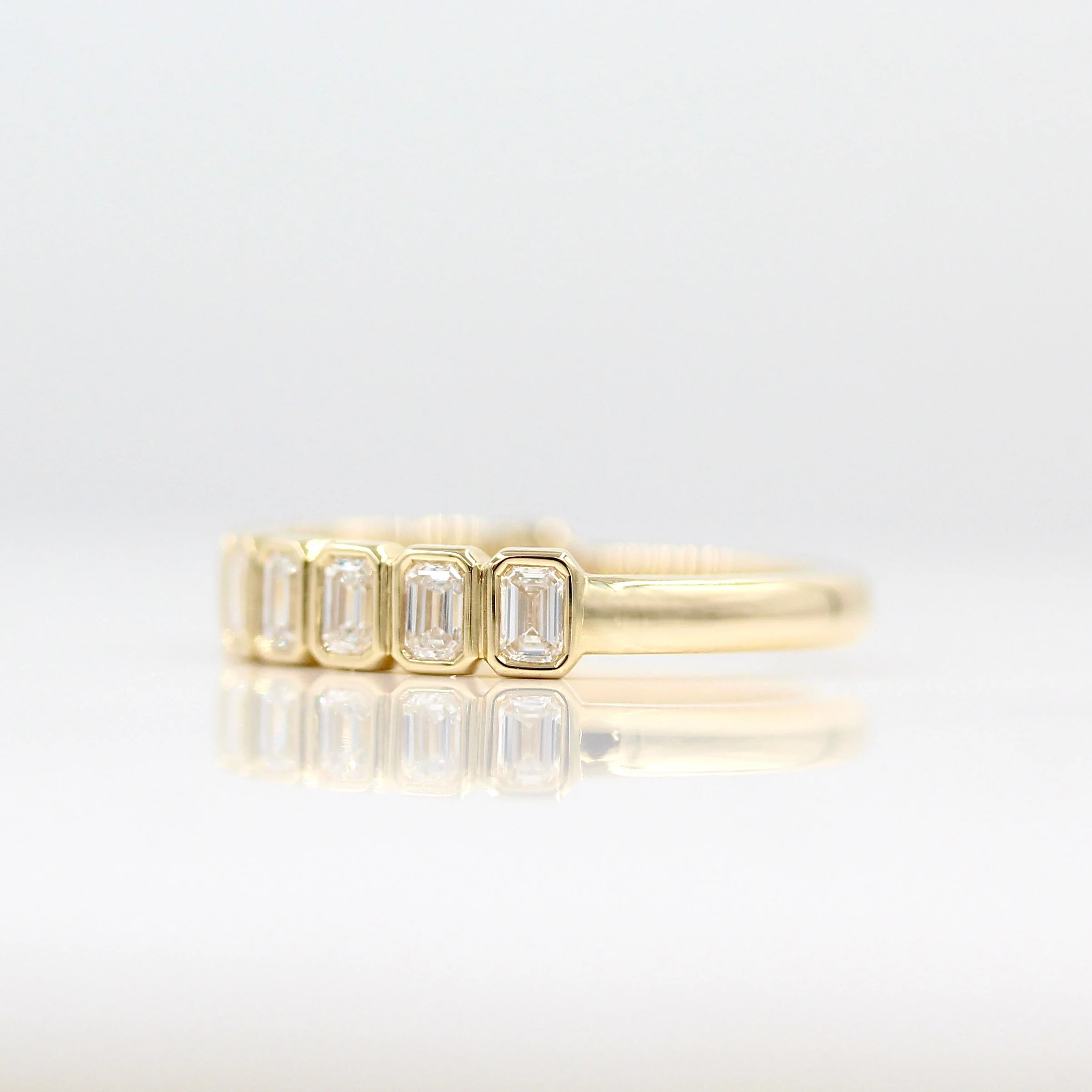 The Sammy Wedding Band (Emerald) - Image 3