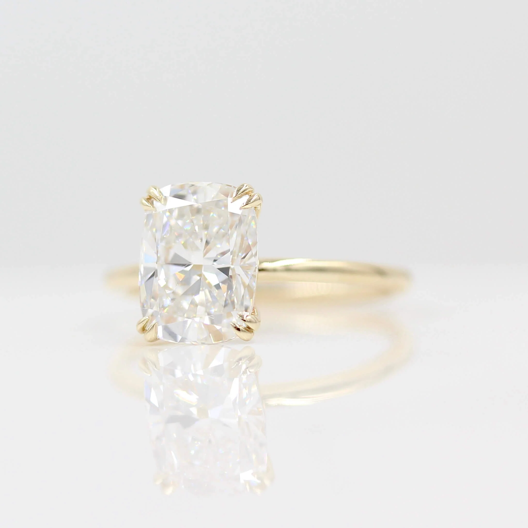 The Serena Ring (Elongated Cushion) in Yellow Gold with 3.1ct Lab-Grown Diamond - Image 3