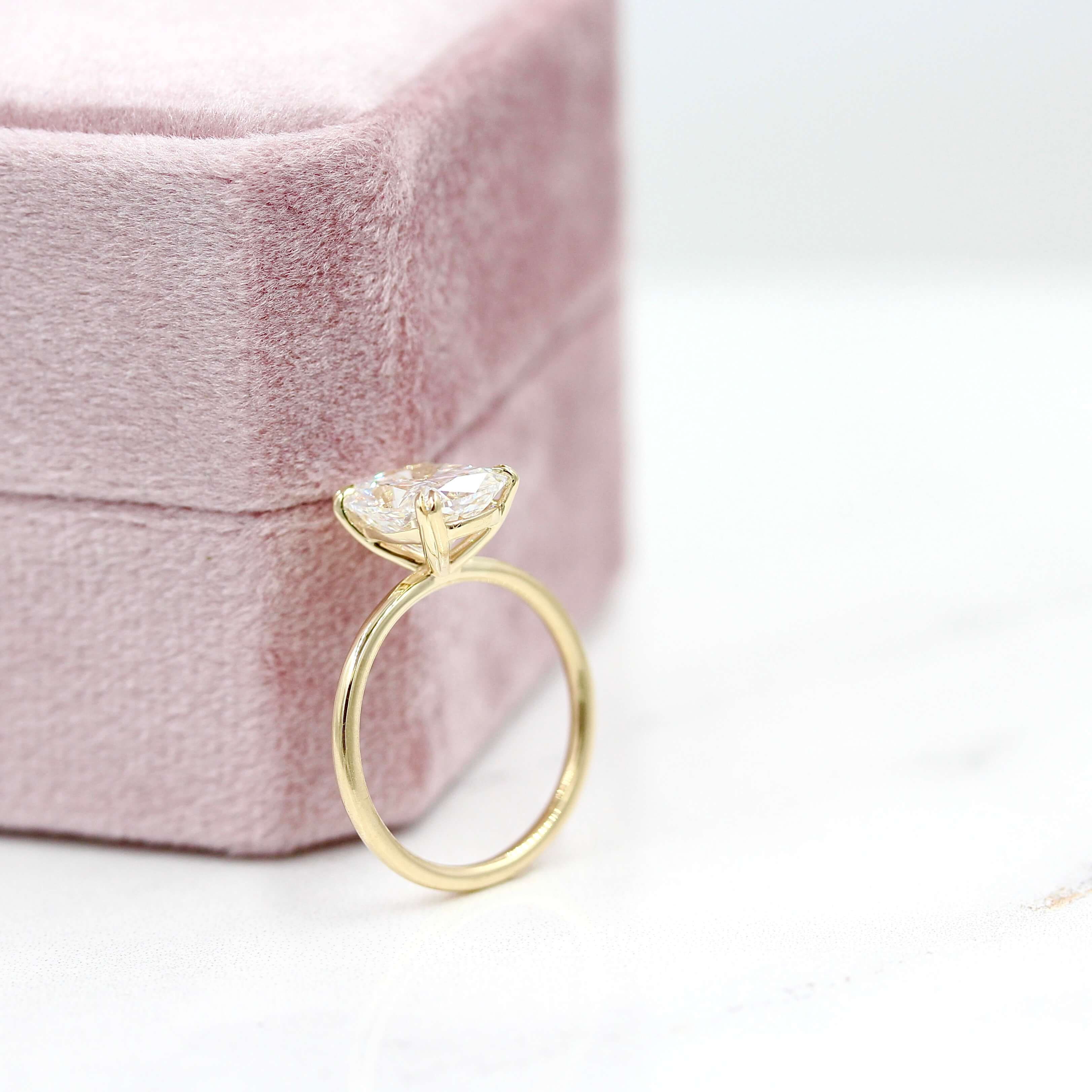 The Serena Ring (Elongated Cushion) in Yellow Gold with 3.1ct Lab-Grown Diamond - Image 4