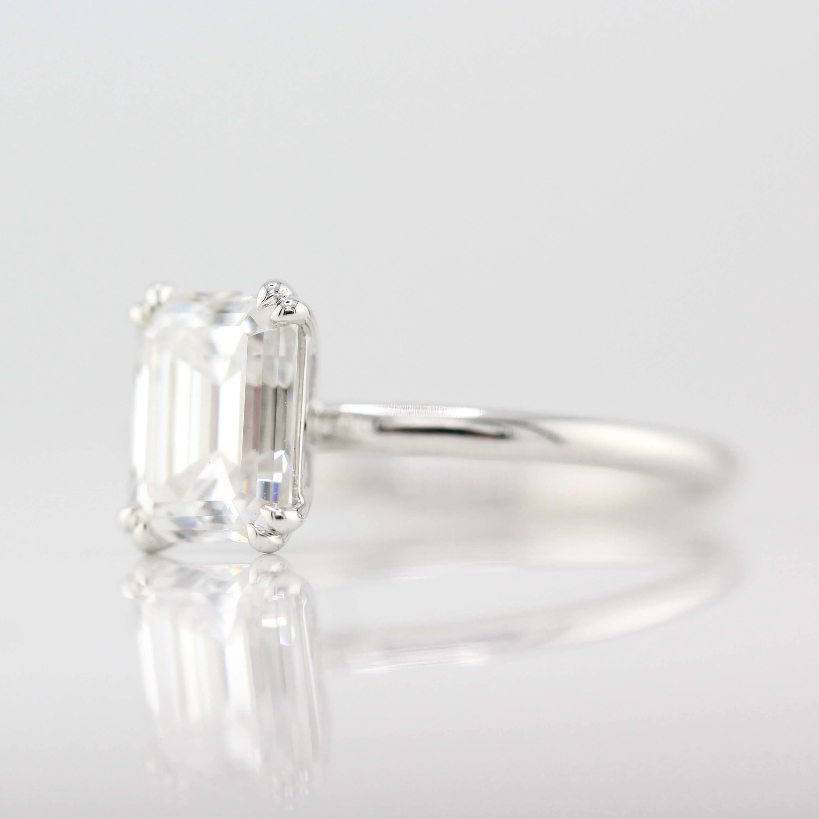 The Serena Ring (Emerald) in White Gold with 1.75ct Moissanite - Image 3