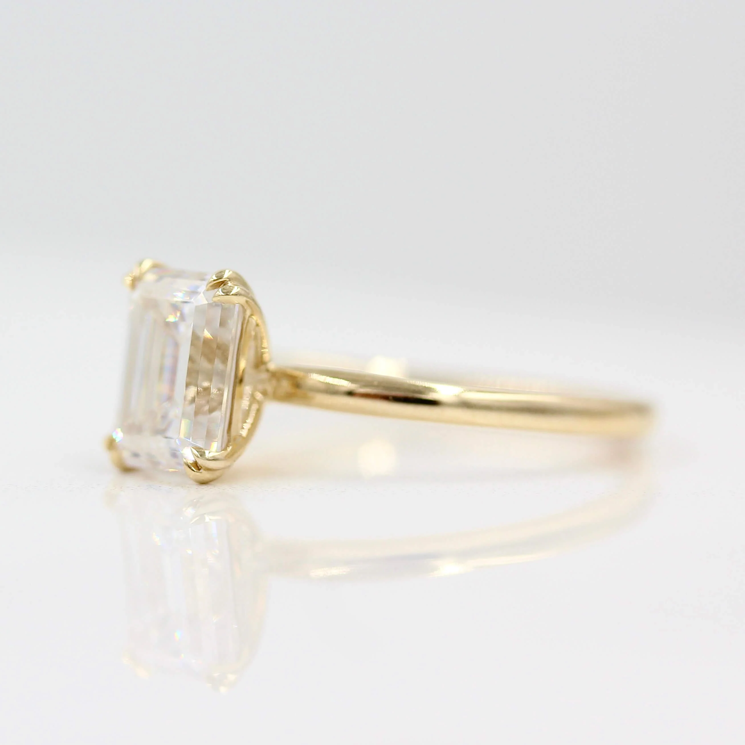 The Serena Ring (Emerald) in Yellow Gold with 1.75ct Moissanite - Image 3