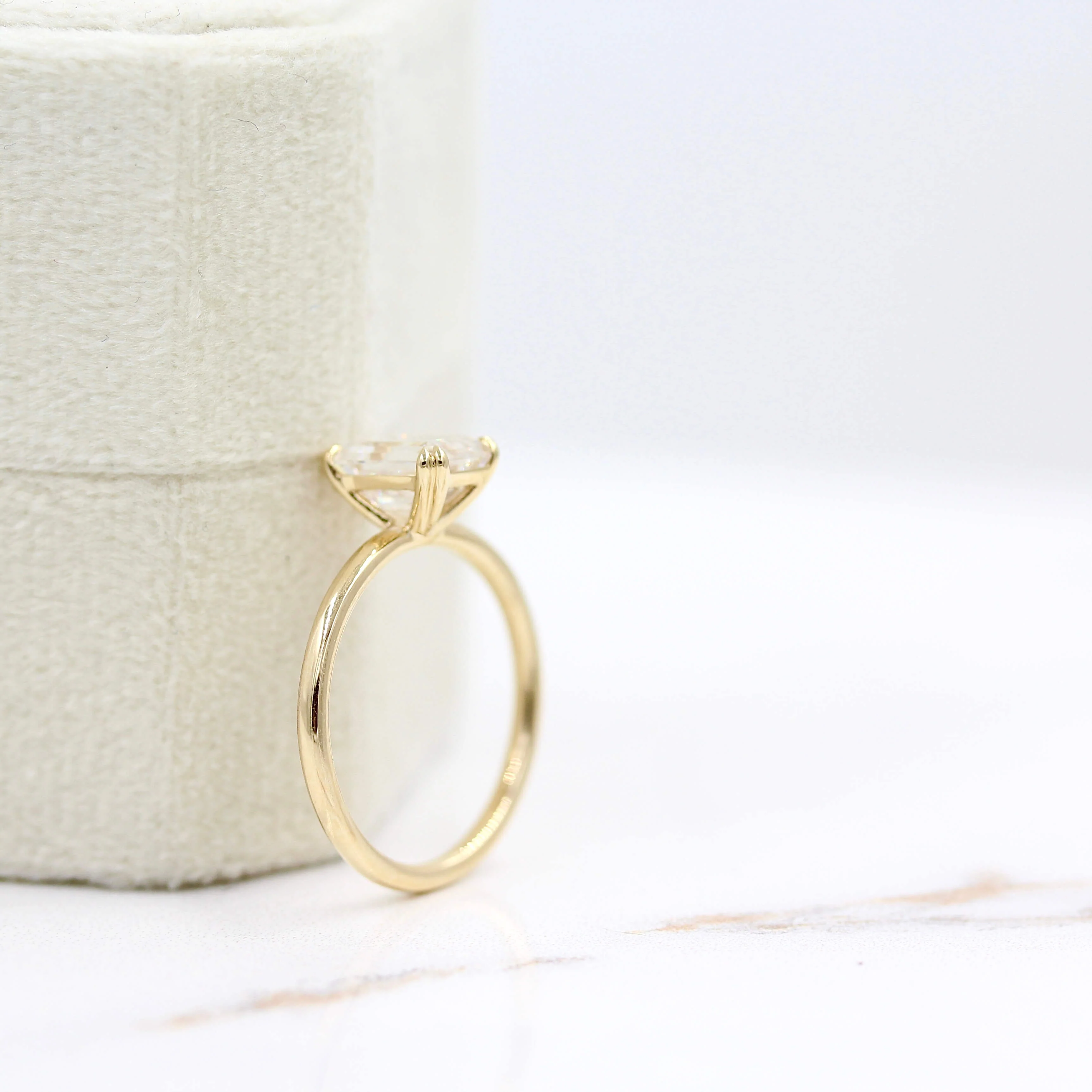 The Serena Ring (Emerald) in Yellow Gold with 1.75ct Moissanite - Image 4